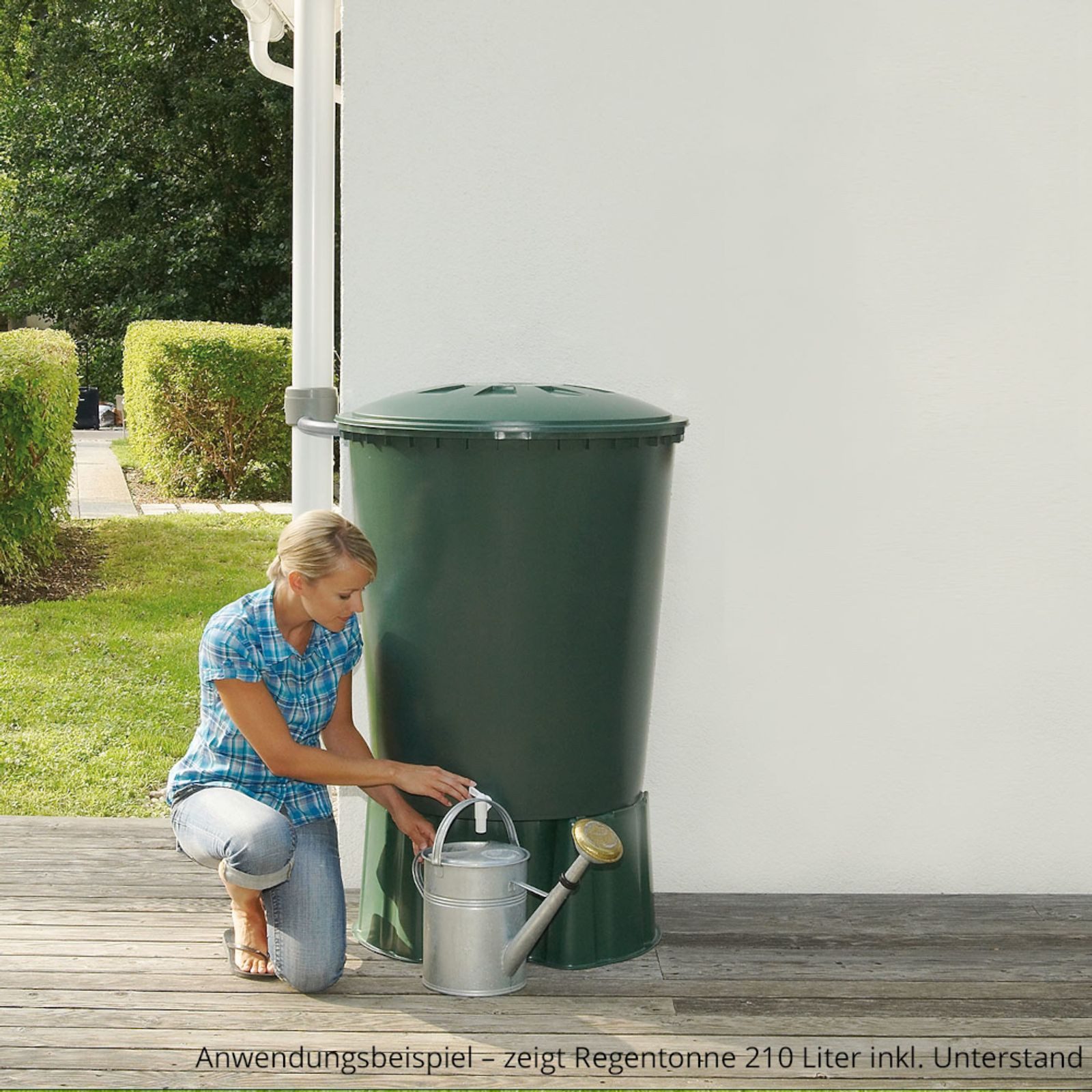 Graf Regentonne Regentonne-Unterstand für Tonnen bis 510 L grün Tonnenpodest Tonnenfuß