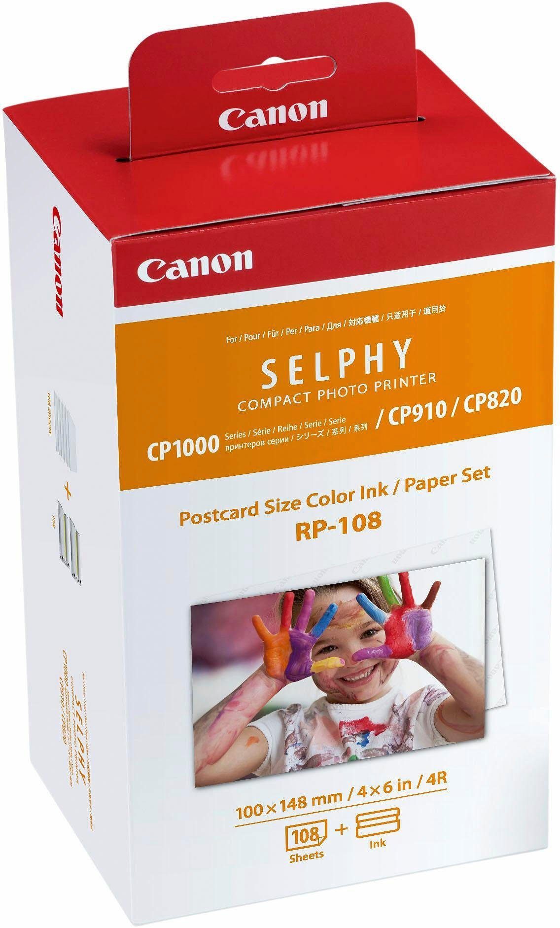 Canon RP-108 I Tintenpatrone (Set, original Patrone 108 + Fotopapier für SELPHY Drucker) | Fotopapier