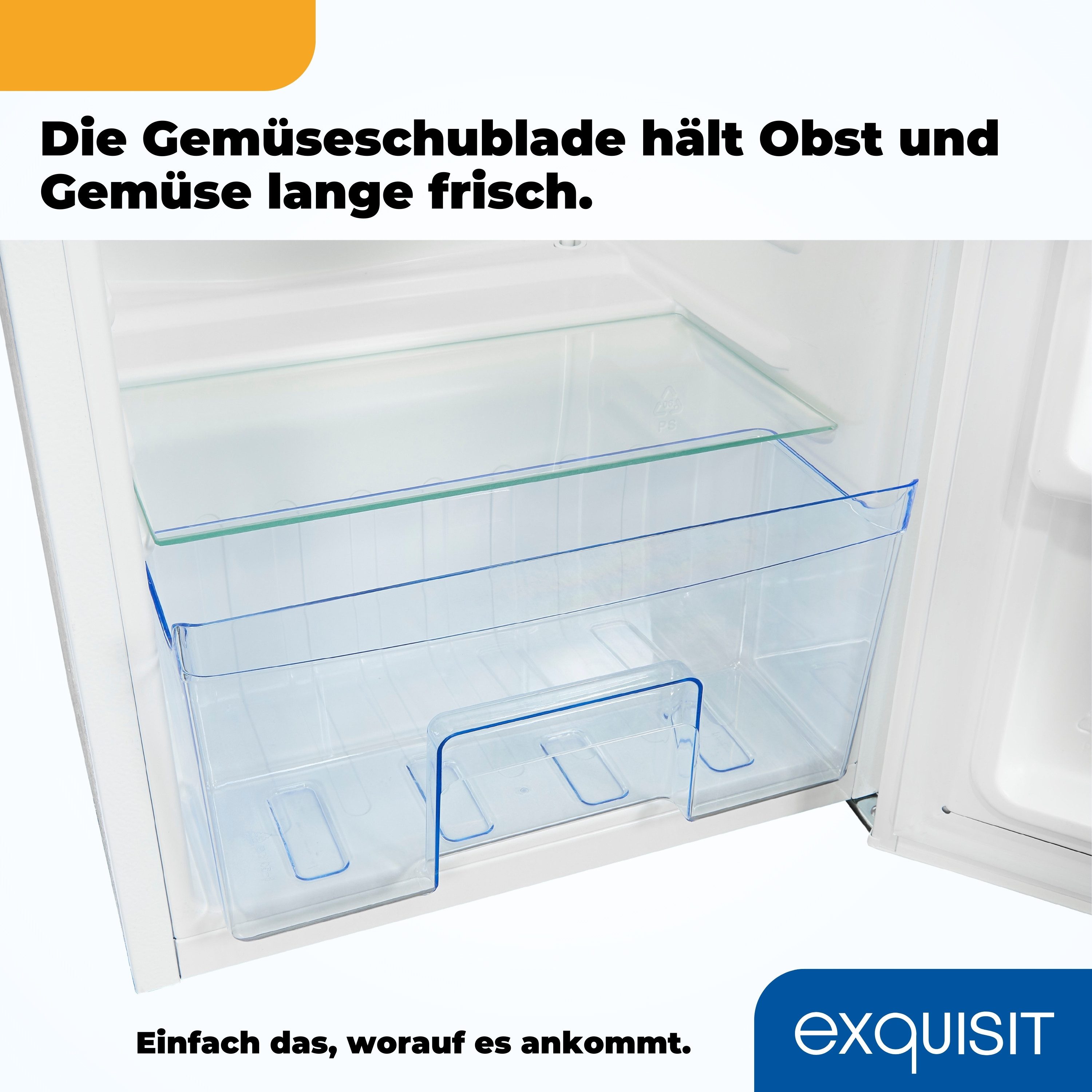 exquisit Vollraumkühlschrank KS85-V-0O91E weiss, 84,3 cm hoch, 45 cm breit, 76 L Volumen