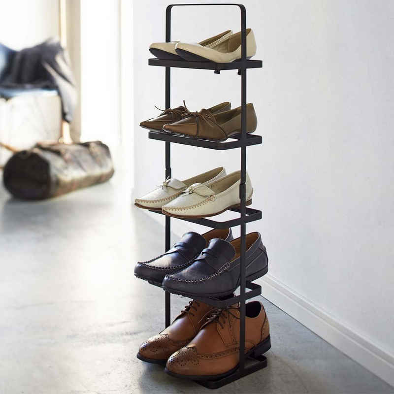 Yamazaki Schuhregal "Tower" für 5 Paar Schuhe platzsparend klein, Standregal, Schuhablage, freistehend, tragbar, minimalistisch, schmal