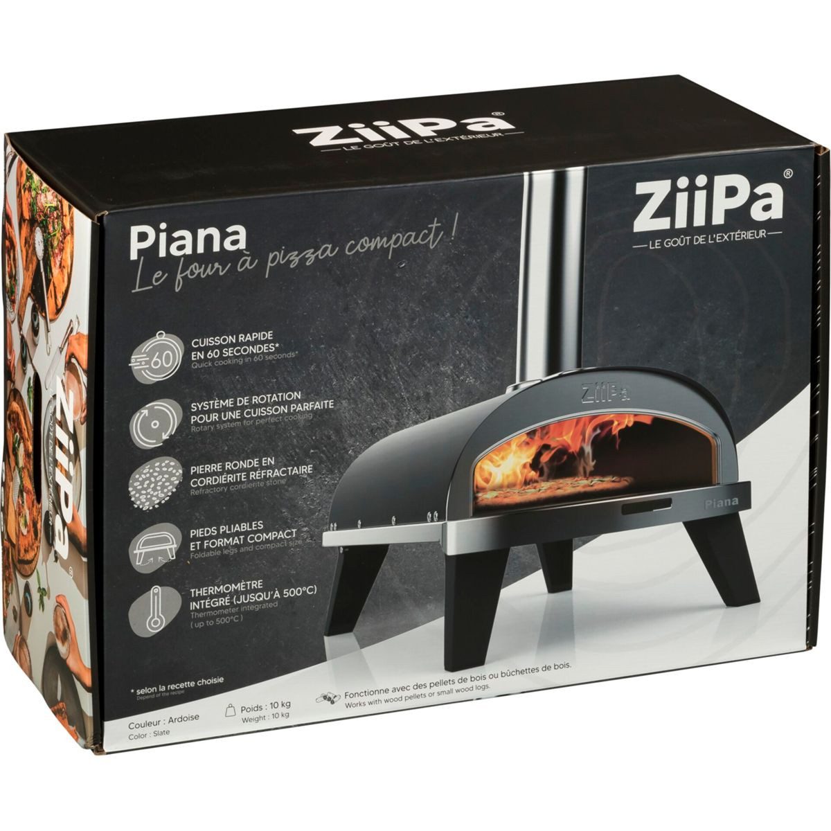 ZiiPa Holzkohlegrill Piana Holz-Pizzaofen Farbe Schiefer