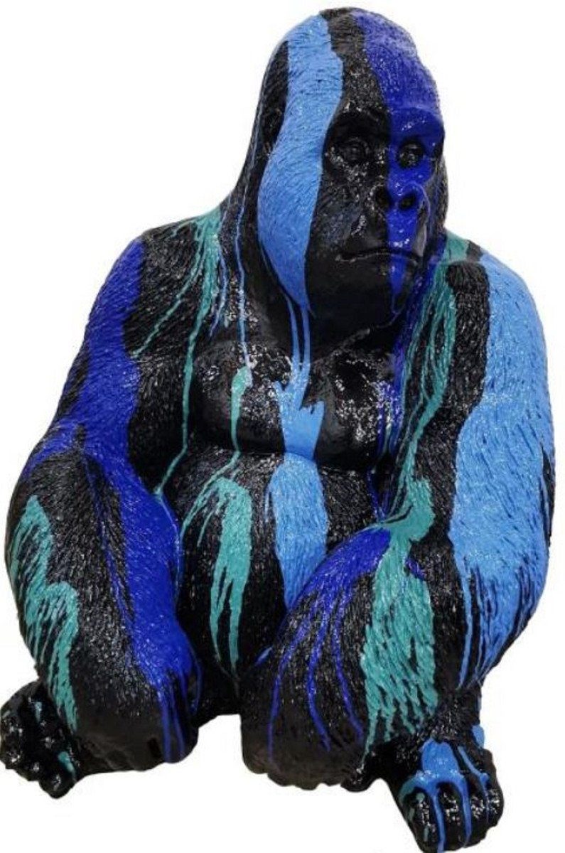 Casa Padrino Skulptur Luxus Deko Affe H. Deko Wetterbeständige Blau Skulptur Figur Deko - Deko Luxus Accessoires Tierfigur cm Schwarz Figur / 75 - Gartendeko Garten - Deko Türkis / - Gorilla 