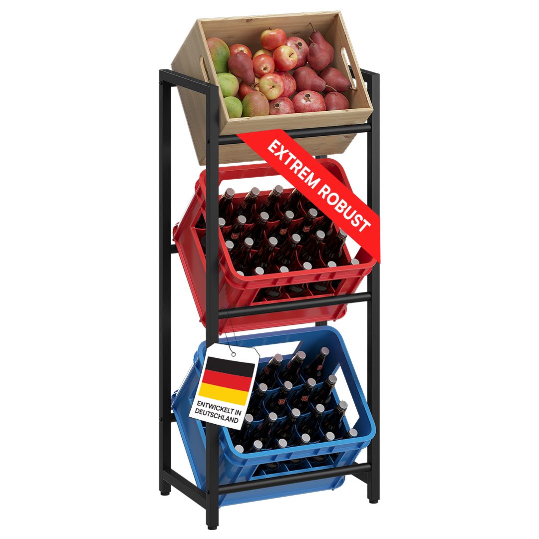 STEELSØN Flaschenregal Mystra in schwarz, Getränkekistenregal aus Stahl für günstig online kaufen