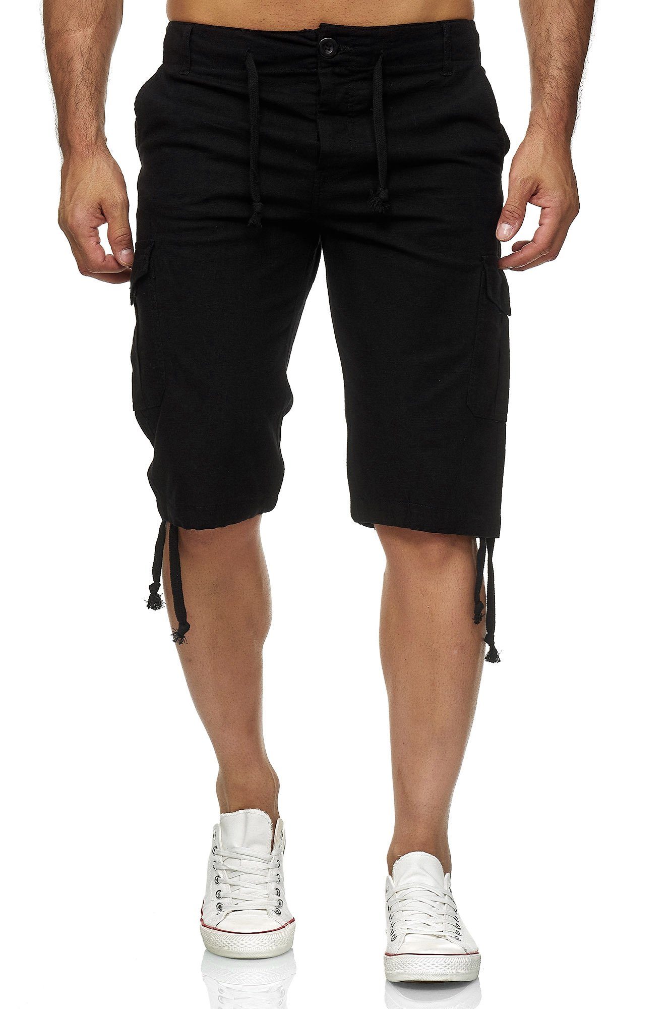 Leinenhose Reslad Leinen Cargo Shorts Männer Strandhose Herren Leinenhose 3/4