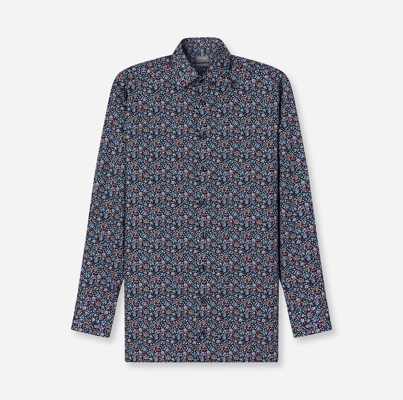 OLYMP Langarmhemd Luxor gemustert, Businesshemd, comfort fit, New-Kentkrage günstig online kaufen