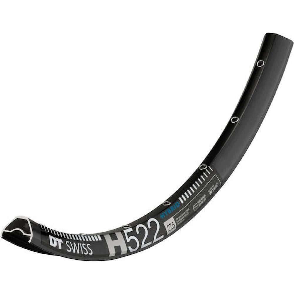 Laufrad DT Swiss Felge HYBRID H 522 27,5"/25 28 Loch Schwarz - robuste E-MTB-F