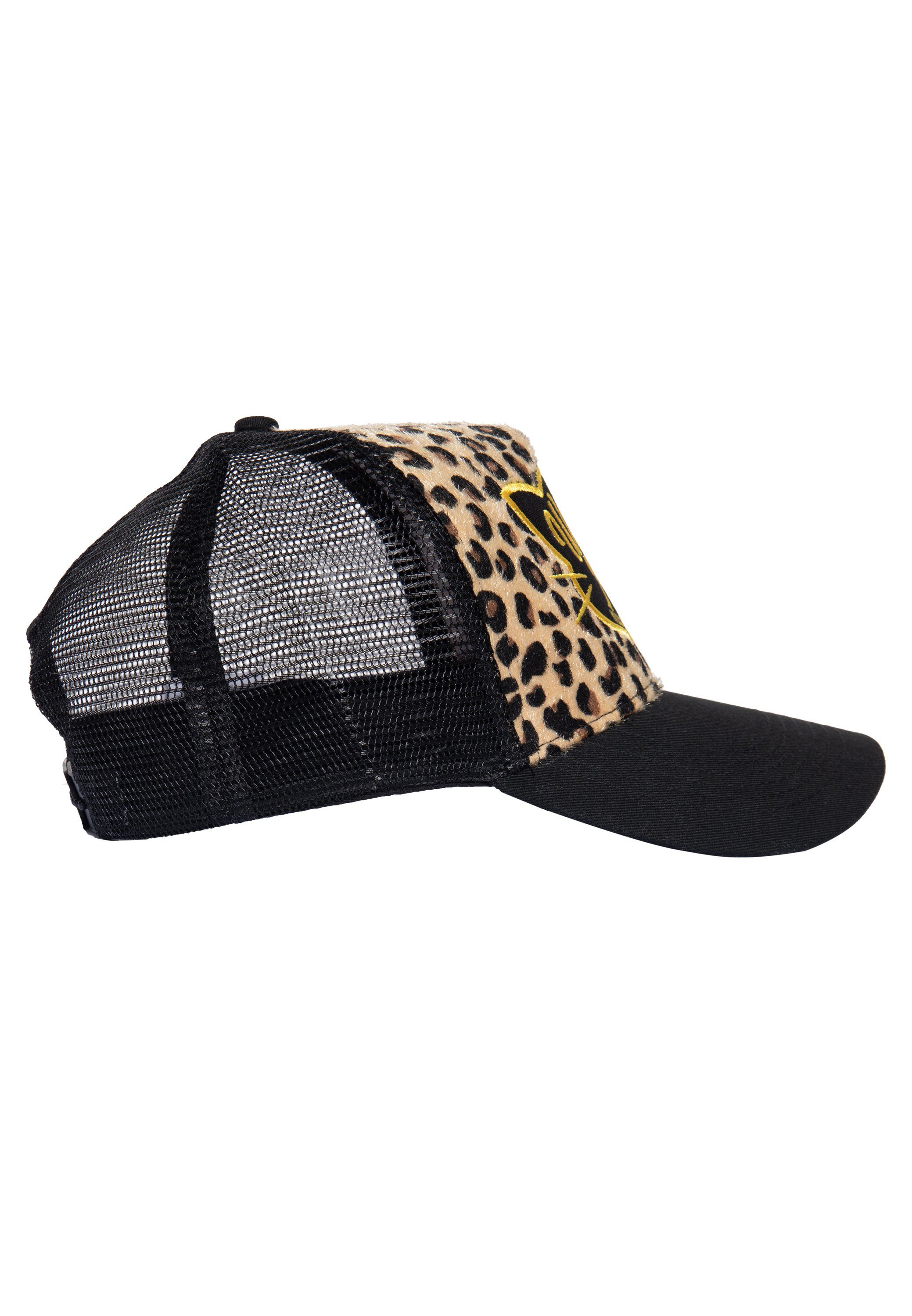 QueenKerosin Trucker Cap Wildcats (1-St) mit Leopardenoptik