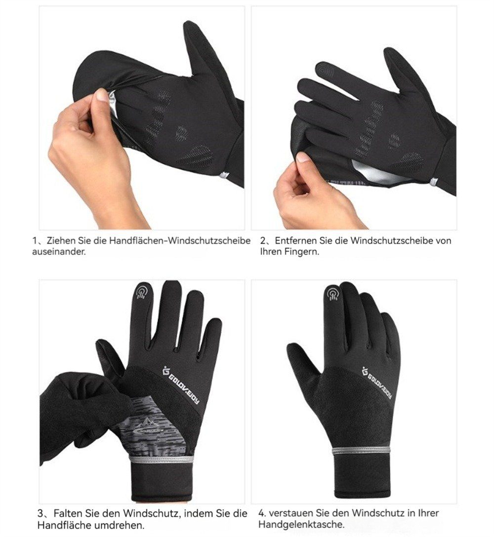 faltbare Skihandschuhe, Sporthandschuhe, Handschuhe Handschuhe, Dekorative Warme Sporthandschuhe Winterwarme, Fahrradhandschuhe