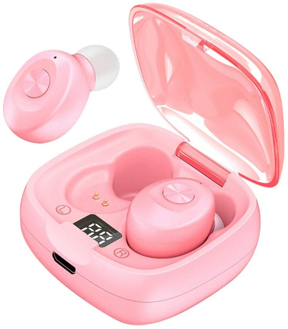 Bluetooth Mutoy In-Ear Kopfhörer 5.0 TWS wireless Pink Kopfhörer, Kabellos Bluetooth In-Ear-Kopfhörer