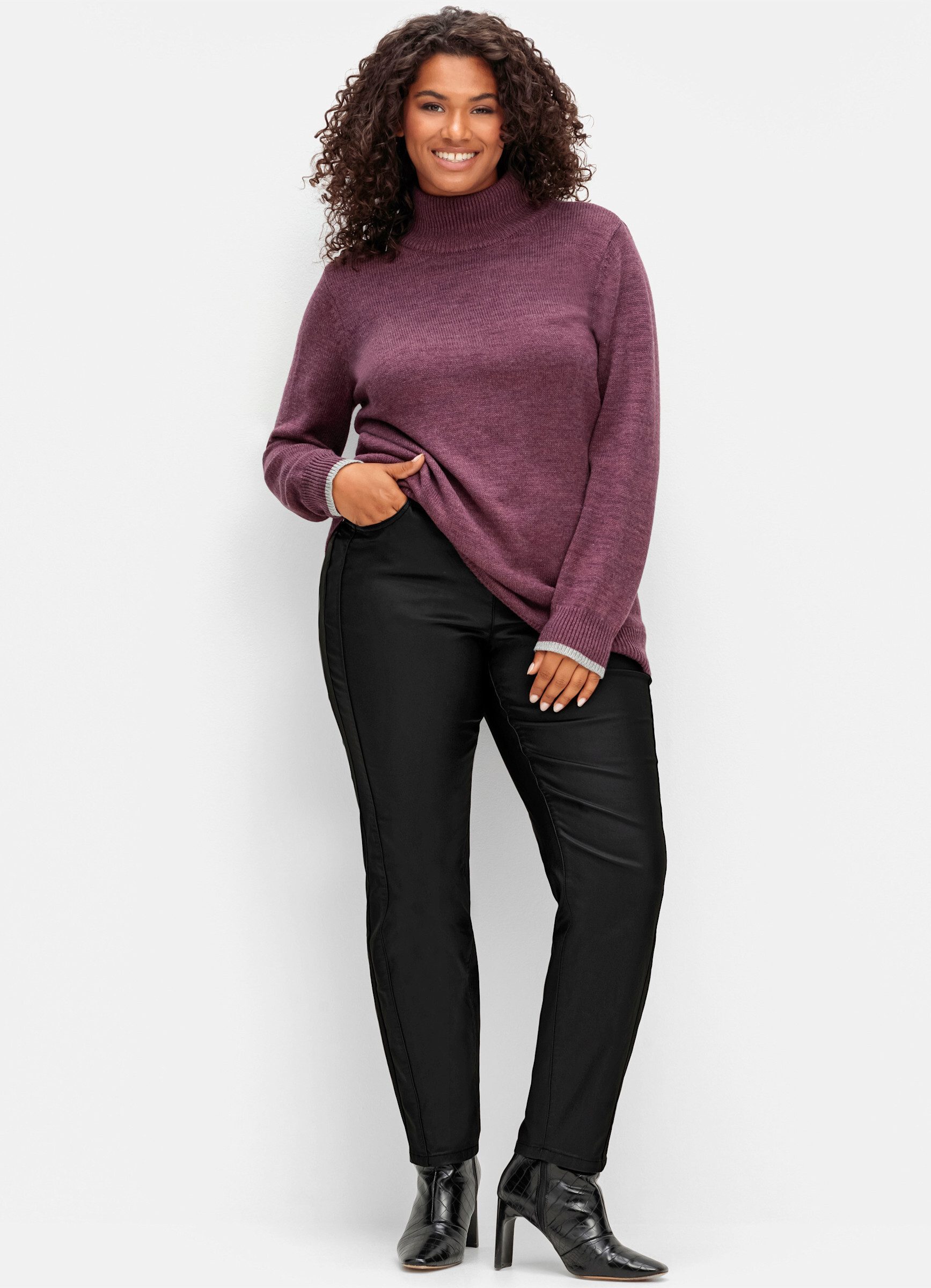 Sheego Jerseyhose Thermohose . mit Beschichtung, Innenseite weich angeraut günstig online kaufen