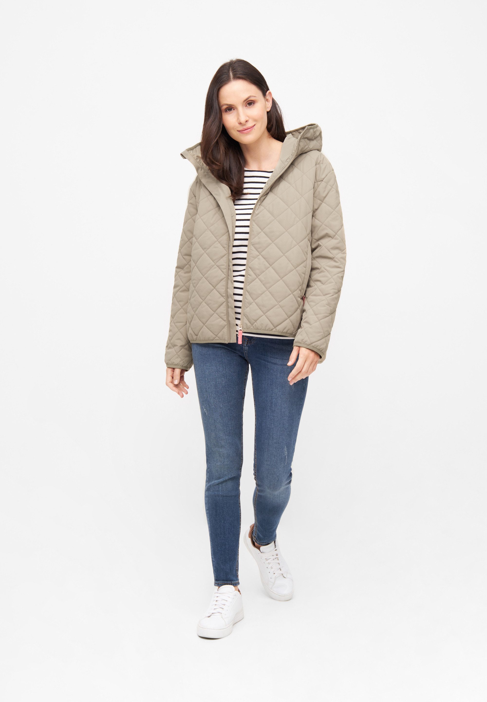 Derbe Steppjacke Quiltby Short Wasserabweisend, Kapuze, 2-Wege Reisßverschluss