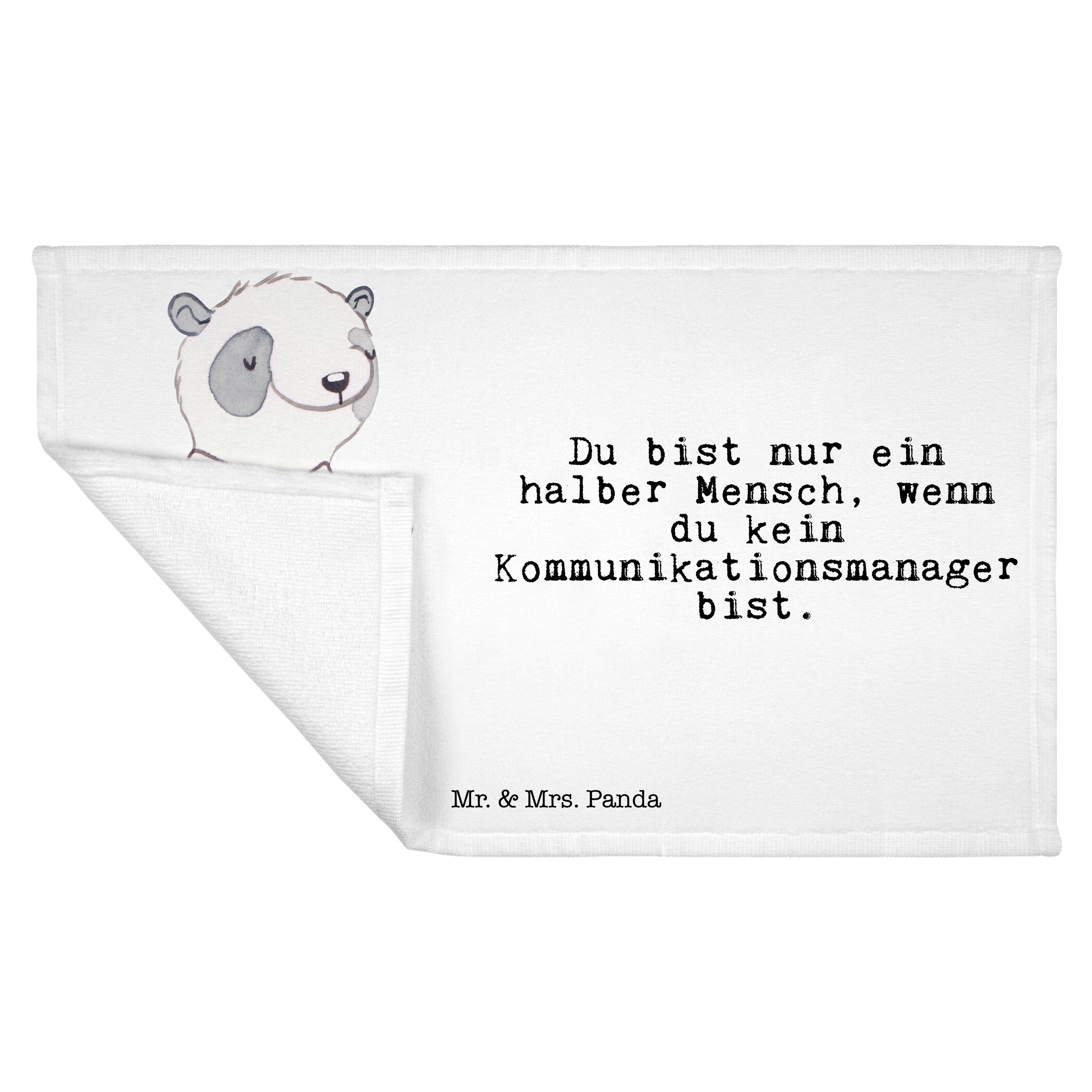 Geschenk, Mrs. Panda Kommunikationsmanager Sport Weiß (1-St) Gäs, - Handtuch Herz mit - Mr. Handtuch, &