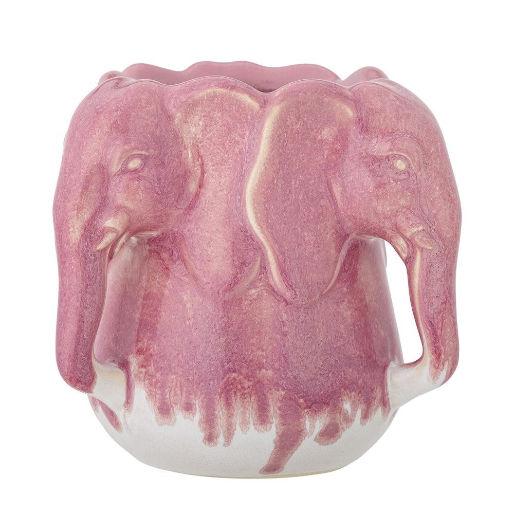 Bloomingville Dekovase Pontus Vase, Pink, Steingut, Blumenvase, Keramikvase, Skulpturvase, Wohnaccessoire, Elefantendeko