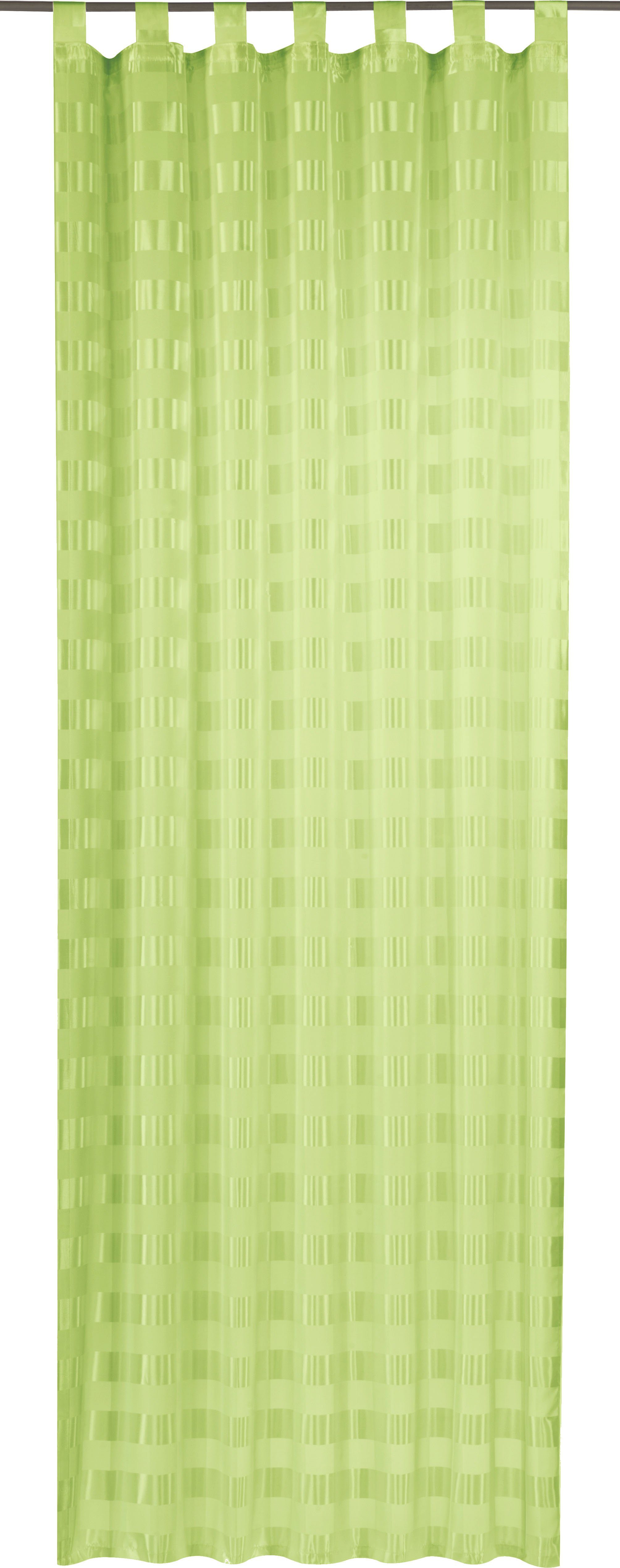 Gardine Karo-Voile, ELBERSDRUCKE, Schlaufen (1 St), halbtransparent, Voile grün