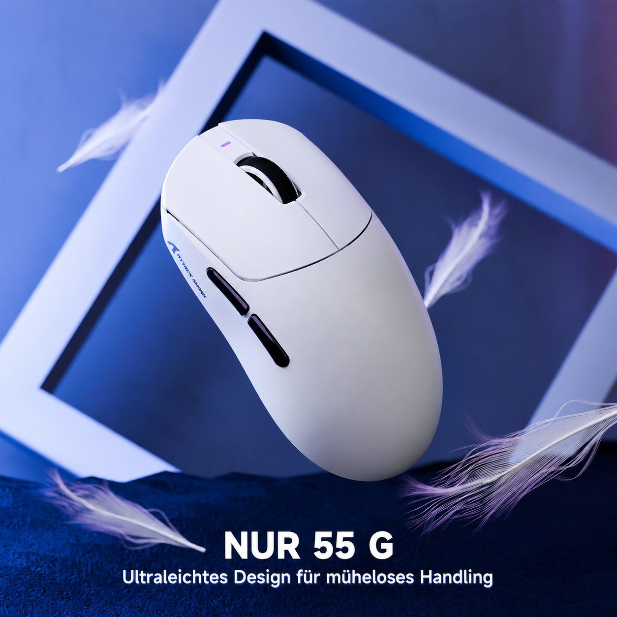 ATTACK SHARK X8PRO 8K-Polling Rate 55g Kabellose Gaming-Maus Gaming-Maus (2,4 G/Wied/BT, PAW3395PRO Sensor,BK52820 MCU) – Bild 5 von 5