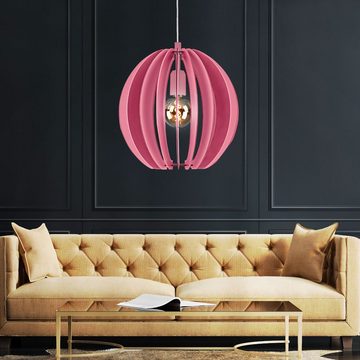 etc-shop LED Pendelleuchte, Leuchtmittel inklusive, Warmweiß, Farbwechsel, Decken Leuchte Pendel Lamellen Lampe pink Fernbedienung Dimmbar im Set