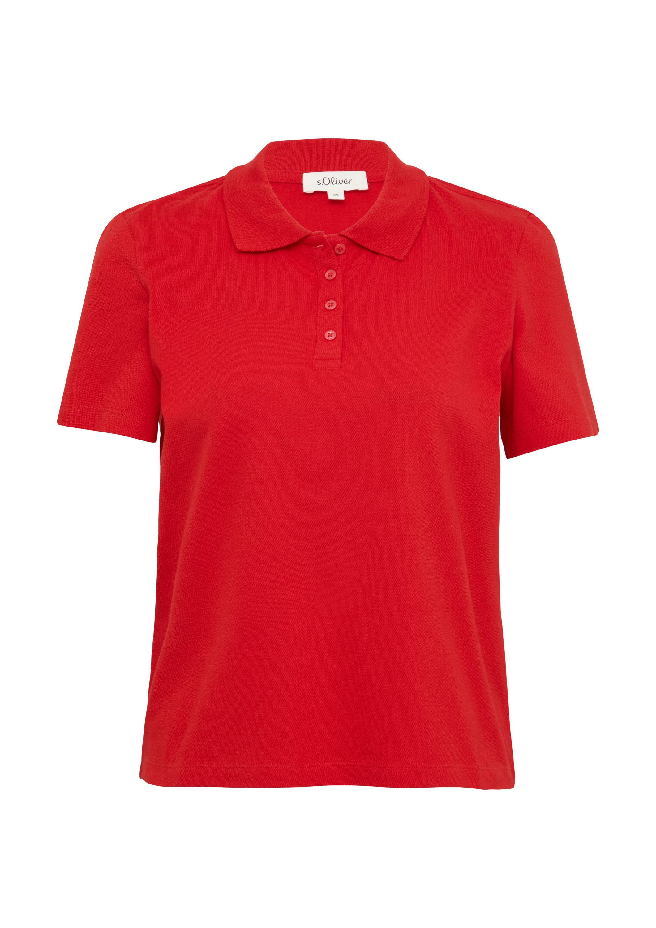s.Oliver Kurzarmshirt Polo-Shirt Piqué-Poloshirt aus Baumwollmix günstig online kaufen