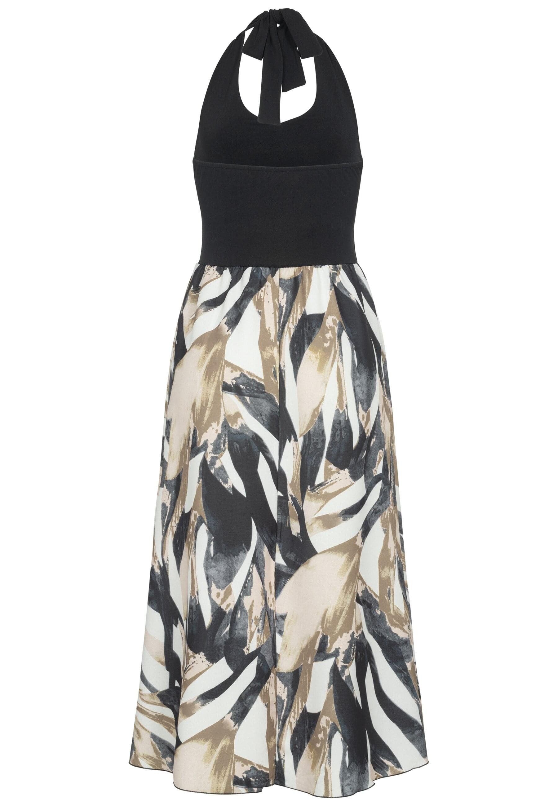 CLOUD 5IVE Shirtkleid CLOUD 5IVE Maxi Neckholder-Dress with abstract print (1-tlg)