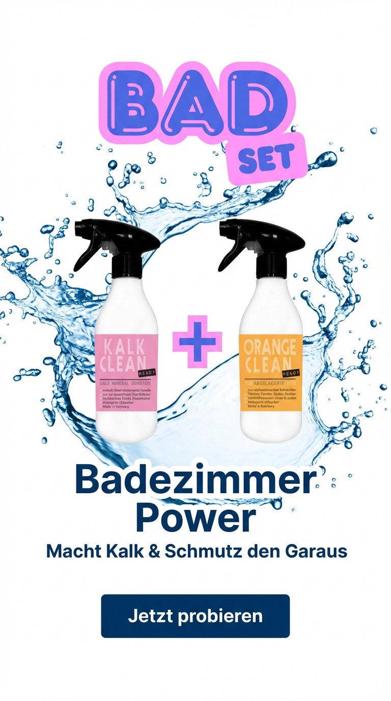 ivb Bröcker IVB Badreiniger Set – Kalklöser & Allzweckreiniger Dusche, WC, Fliesen Badreiniger (Spar-Set, [- 1x Kalk Clean Ready 500 ml + 1x Orange Clean Ready 500 ml 2-teiliges Reinigungsset, Made in Germany, Profiqualität)