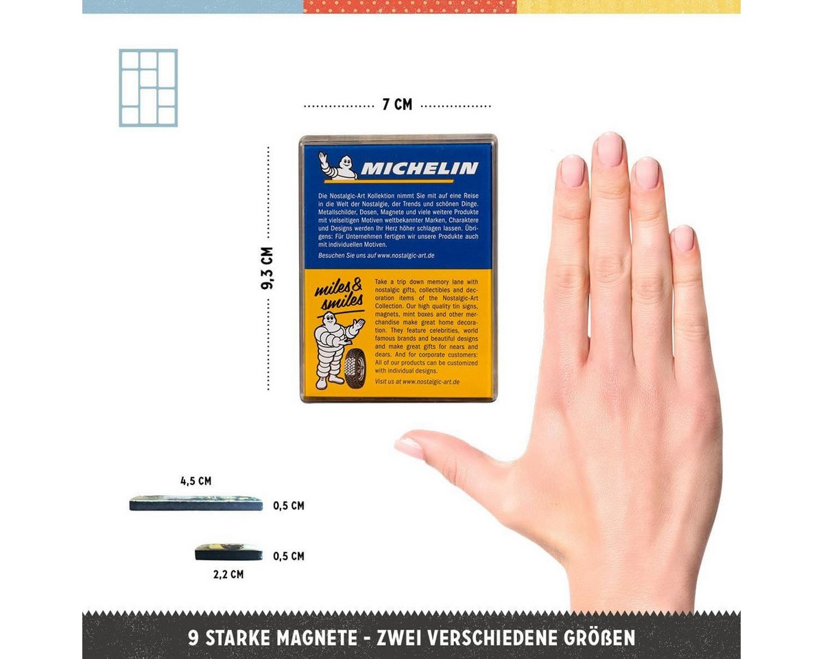 Thumbnail - Nostalgic-Art Magnet 9tlg. Magnetset - Michelin - Logo Evolution