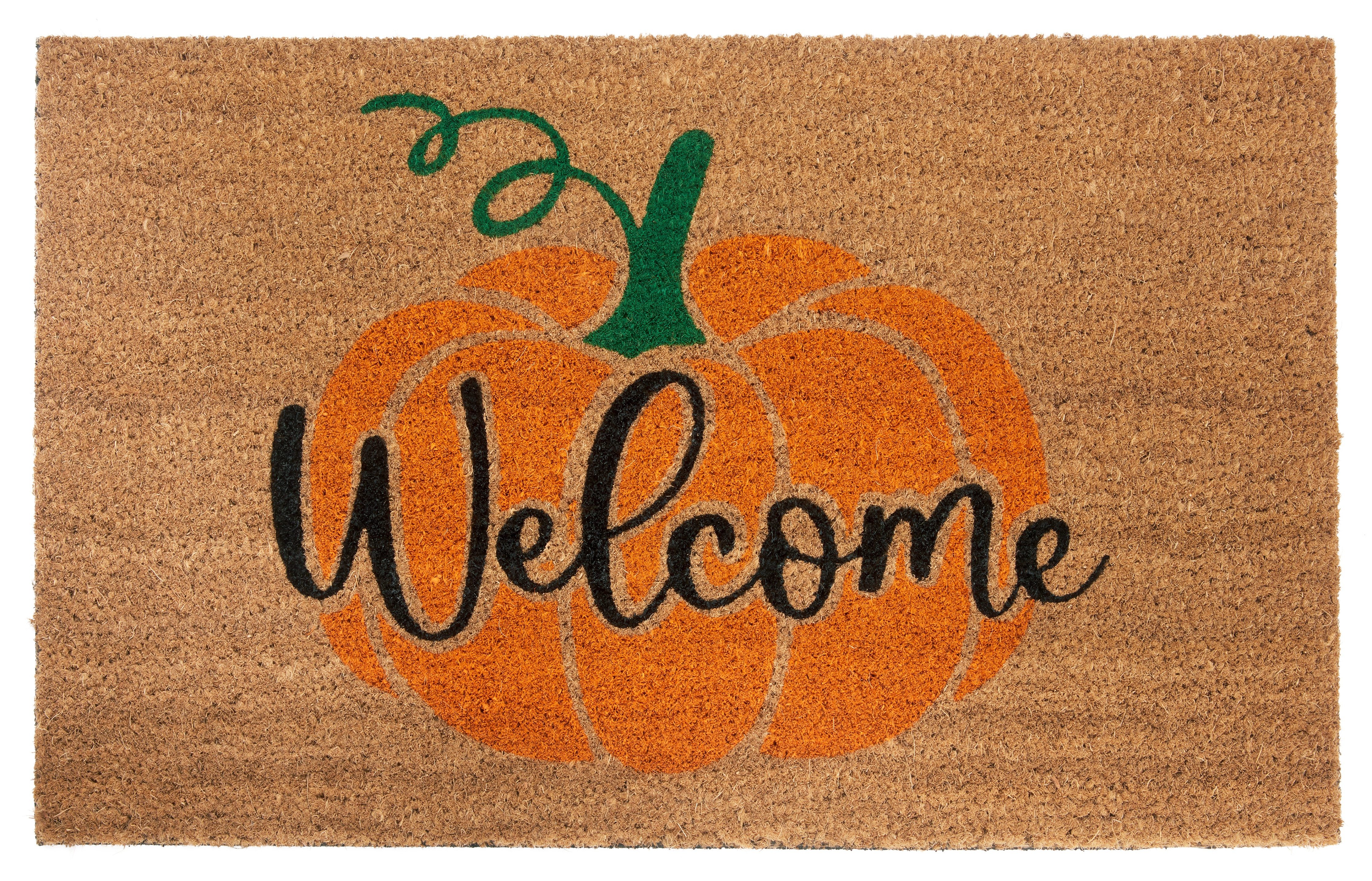 HANSE Home Fußmatte Mix Mats Kokos Welcome Pumpkin, Türmatte, rechteckig, Höhe: 15 mm, Kokos, Schmutzfangmatte, Outdoor, Rutschfest, Innen, Kokosmatte, Flur