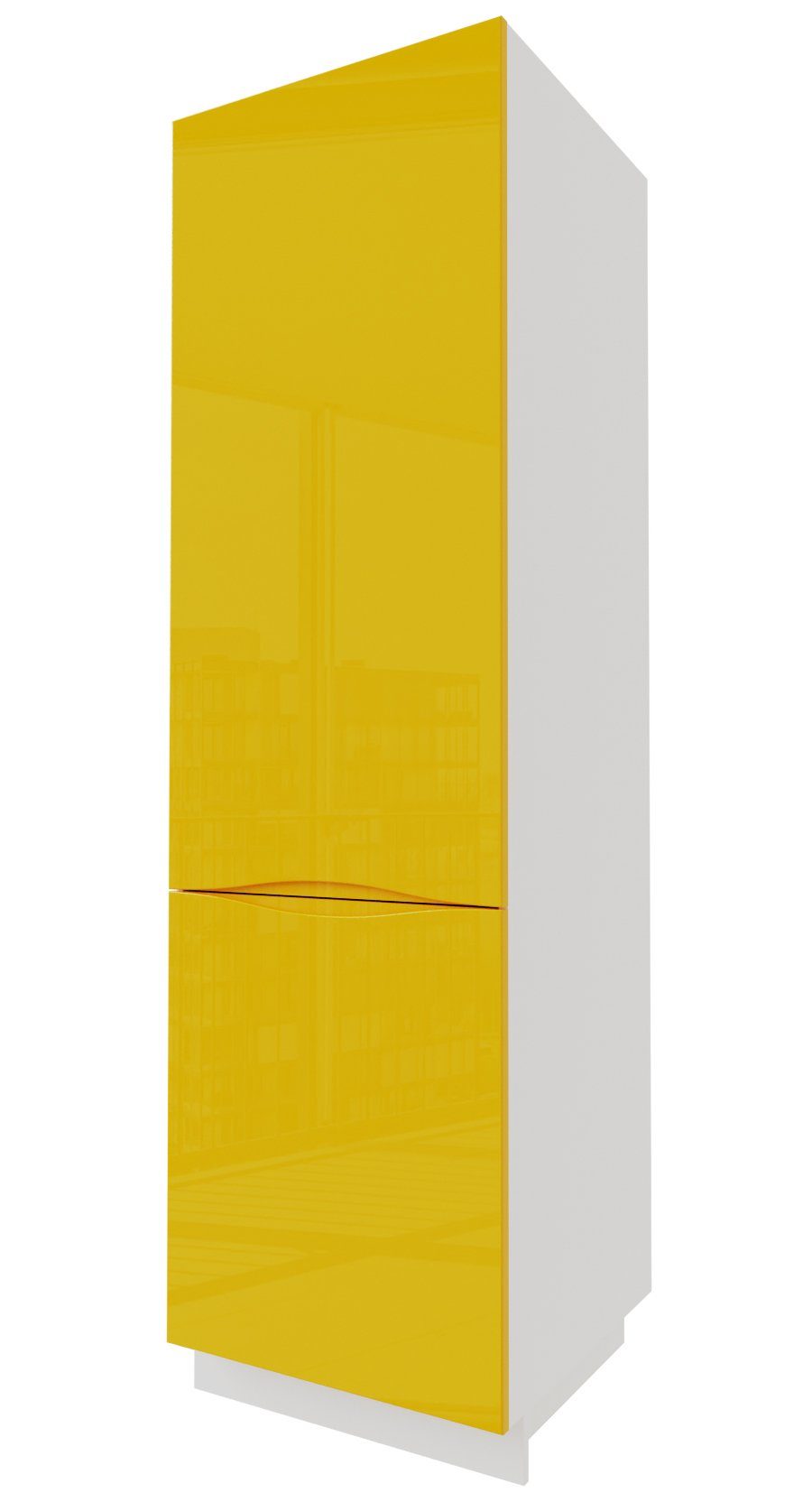 Feldmann-Wohnen Backofenumbauschrank Napoli (Napoli) 60cm Front-, Korpusfarbe & Ausführung wählbar grifflos 2-türig RAL 7039 qurazgrau Hochglanz