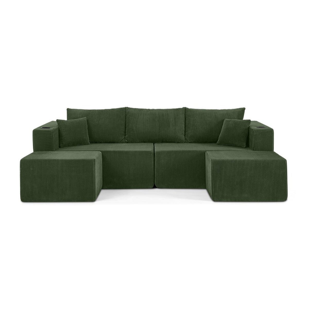 SIKAINI Ecksofa Ecksofa aus Schaumstoff in grün, 3 Teile