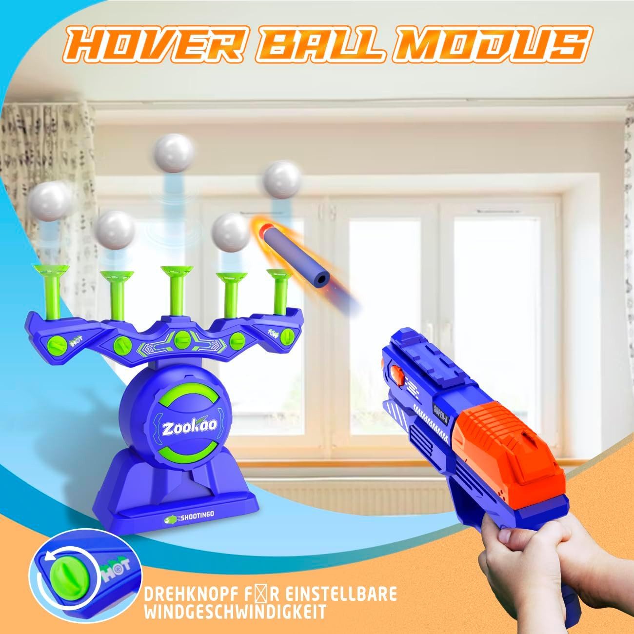 Rolipo Blaster Hover Spielzeug Pistole für Nerf Gun Zielscheibe, Ab 6-12 Jahre Junge, Weihnachten Geburtstags Geschenke - Indoor & Outdoor Spiele für Kinder