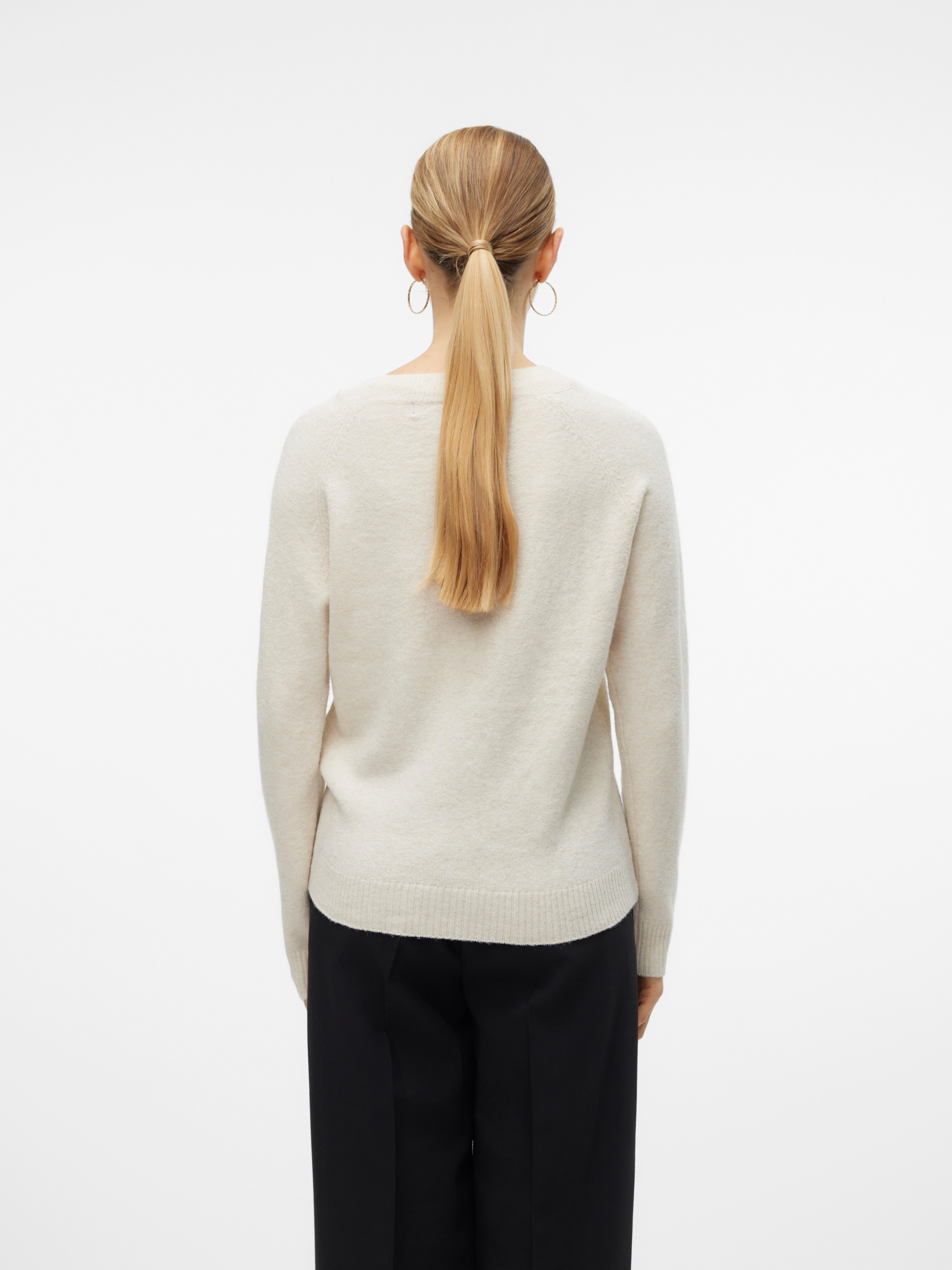 Vero Moda Rundhalspullover VMDOFFY in melierter Optik