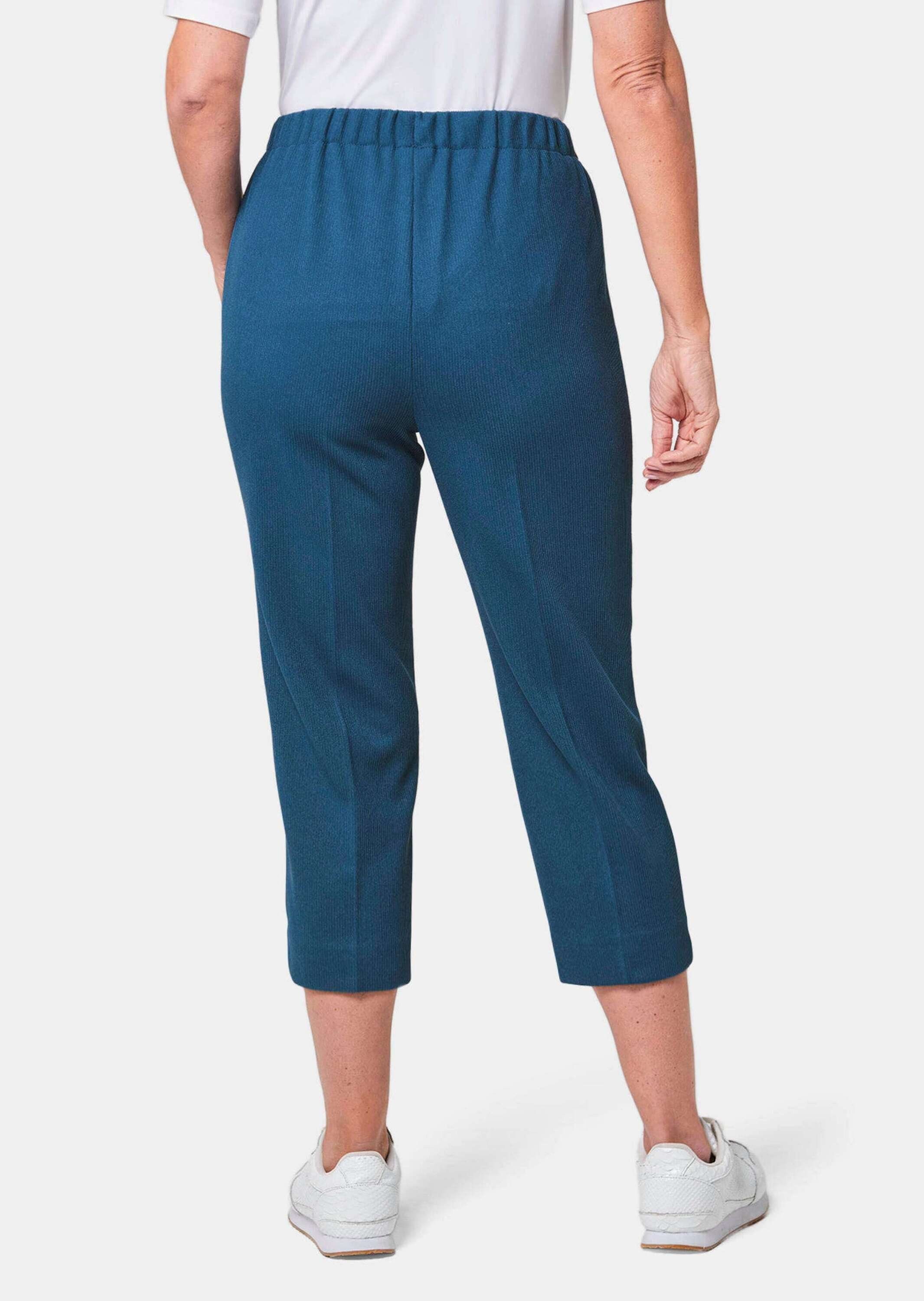 GOLDNER Caprihose Kurzgröße: Sportive 7/8-Hose mit Biesen Stoffhose mit Schlupfbund, Biesen und Wadenlang