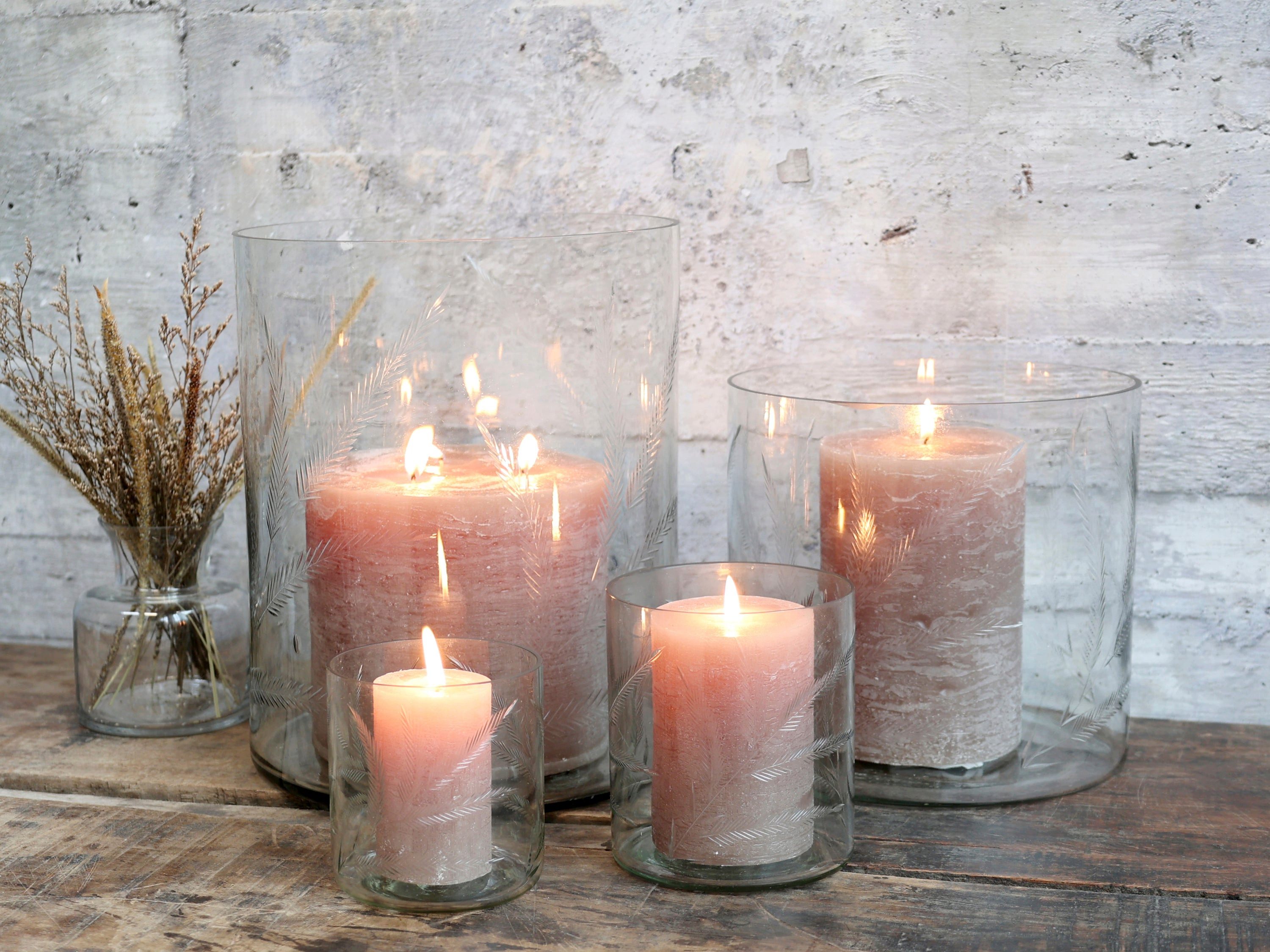 Chic Antique Dekovase Chic Antique Windlicht mit Schliff Glas