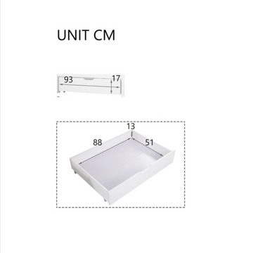 Fangqi Bettschubkasten Zwei Schubladen, Stauraum unter dem Bett, MDF + Bodenrollen (93 x 67 x 17 cm MDF + Rollenschublade (nur Schublade)