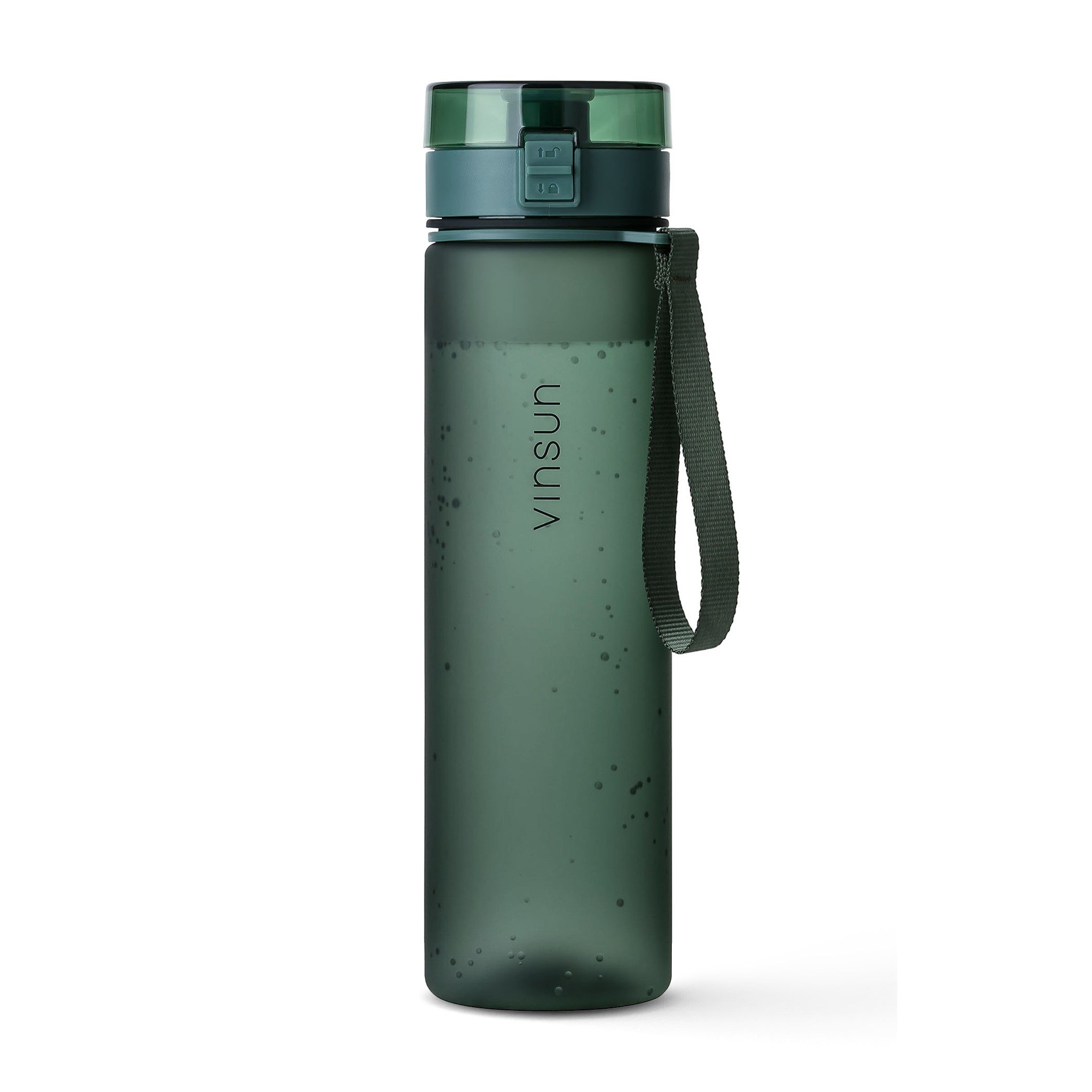 Vinsun Trinkflasche Tritan Sportflasche 1L -, Dunkel Grün
