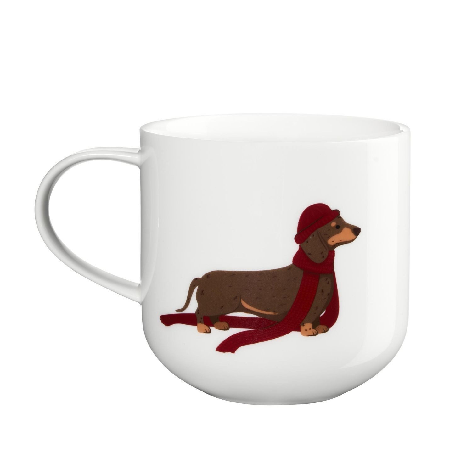 ASA SELECTION Becher Coppa Xmas Dachshund 400 ml, 1-tlg., Porzellan