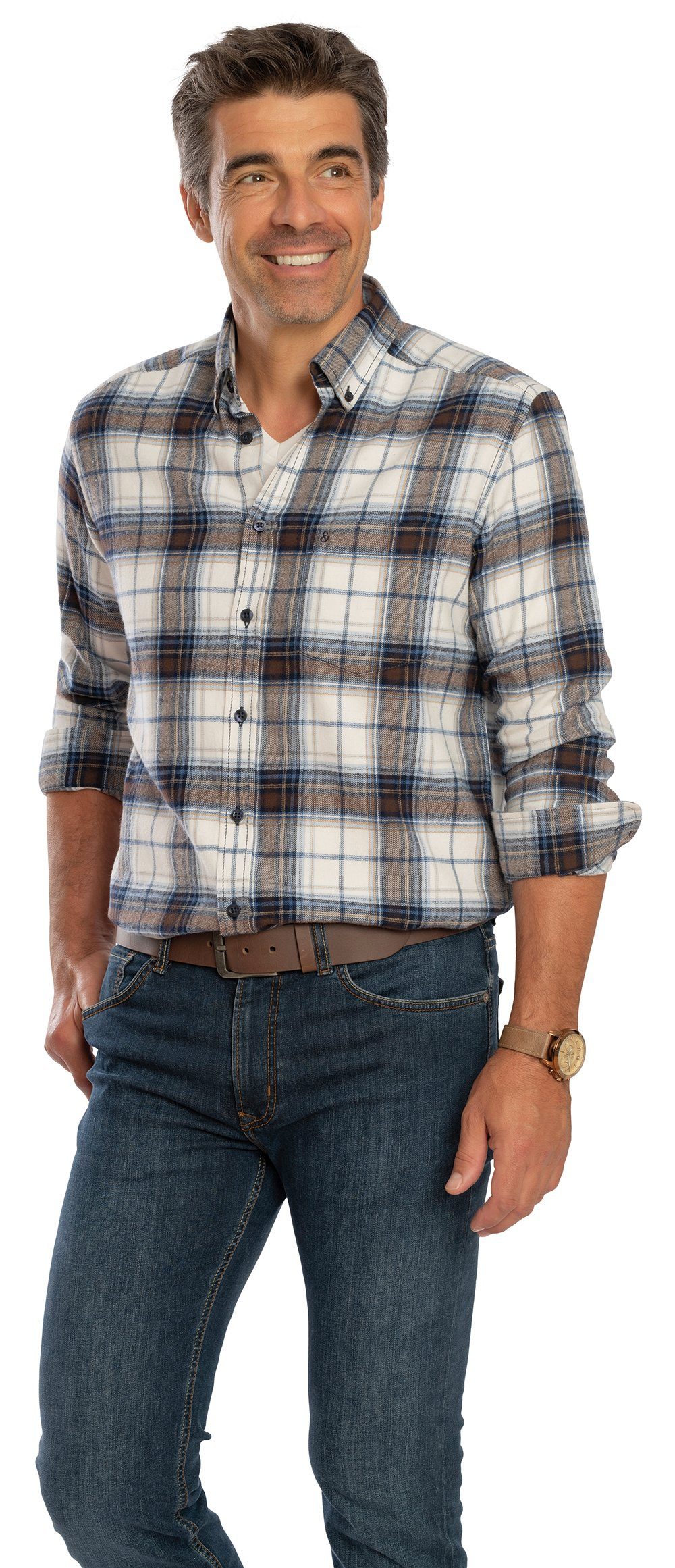 Flanellhemd beidseitig aufgeraut für kaschmirweichen Griff, natürliche Temperaturregulierung