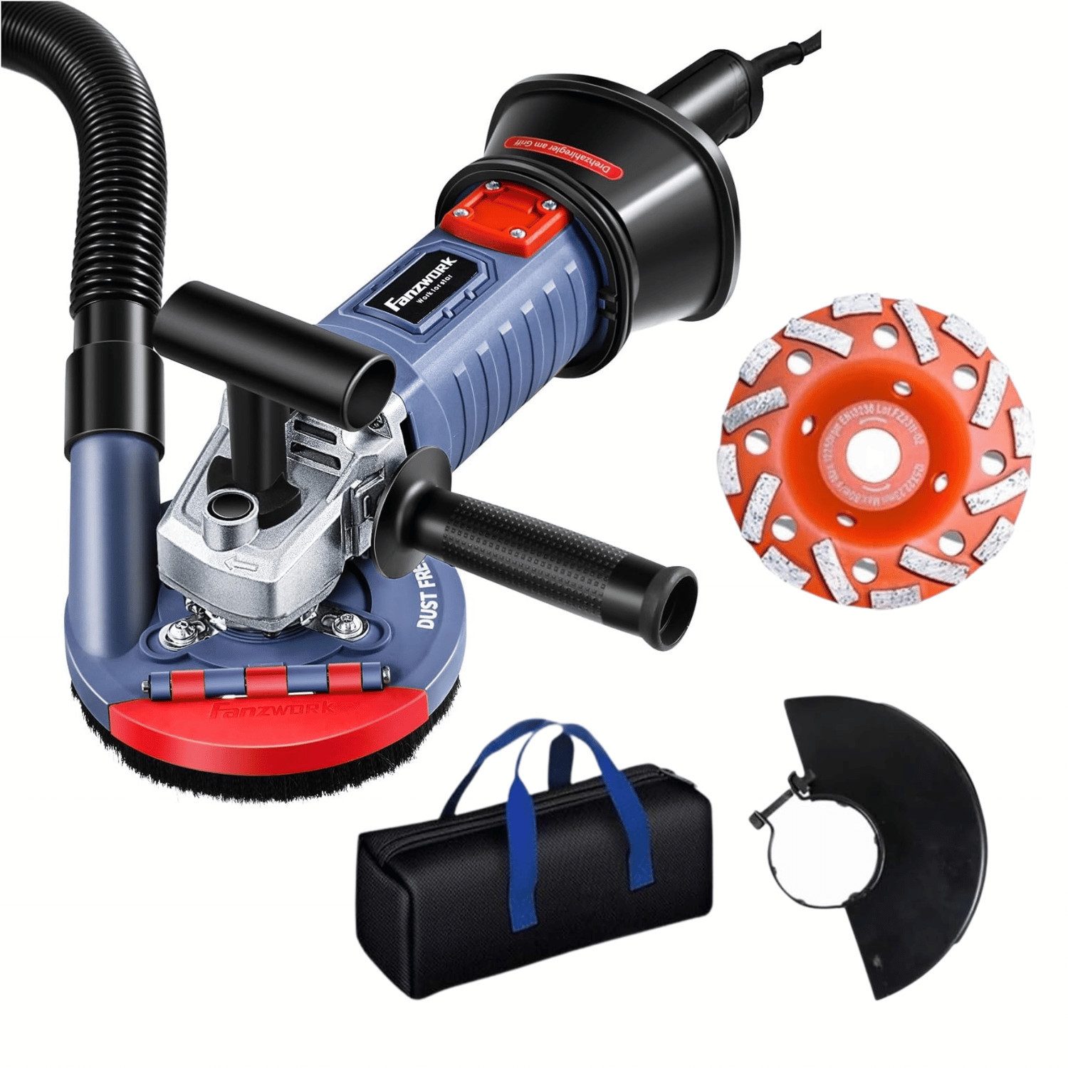 Fanzwork Winkelschleifer 1500W Betonschleifer Drehzahlregelbar, inkl.125mm günstig online kaufen