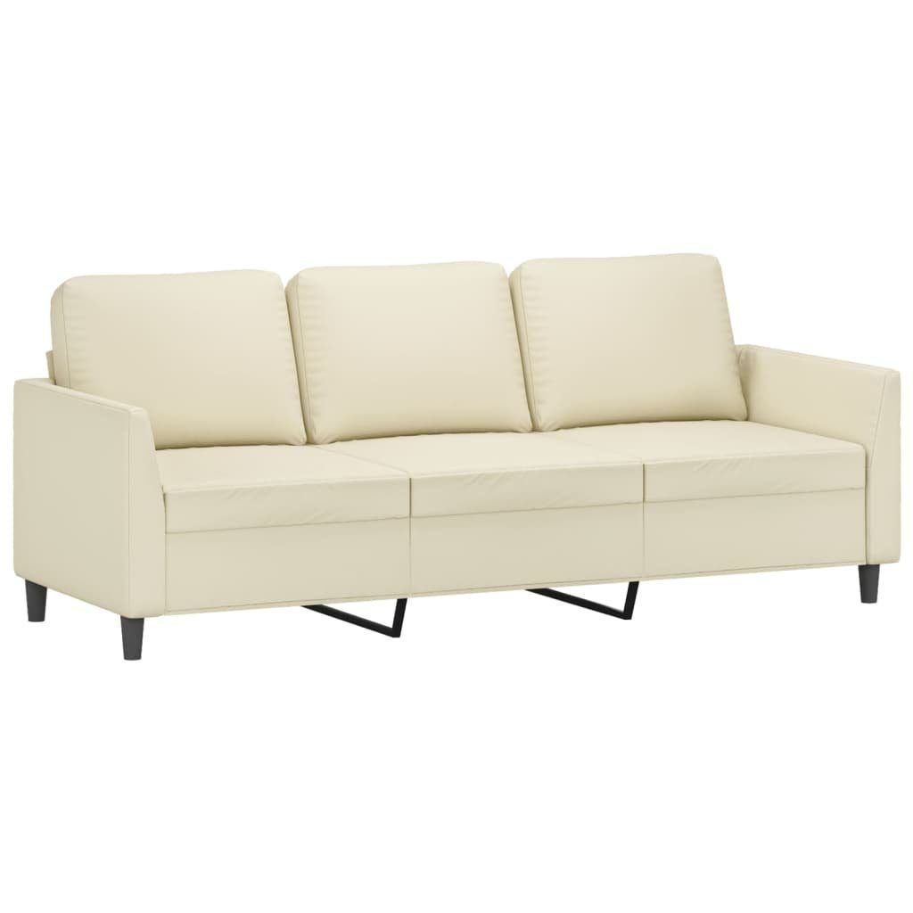 Kunstleder cm Sofa 180 Creme vidaXL 3-Sitzer-Sofa Hocker mit