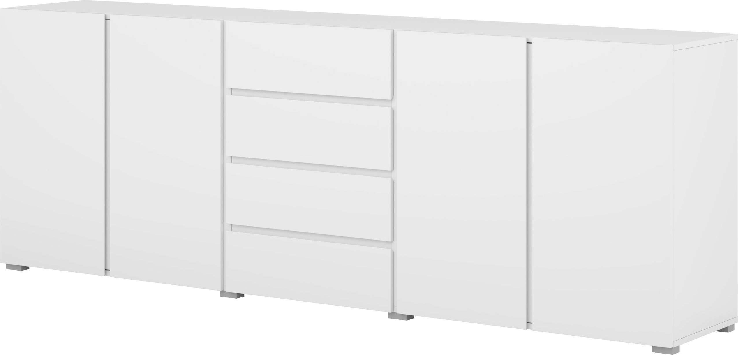 OTTO home Sideboard Metric,Breite 222 cm, grifflose Kommode 4 Türen/4 Schubkästen, Schubladenschrank mit viel Stauraum, Einlegeböden verstellbar