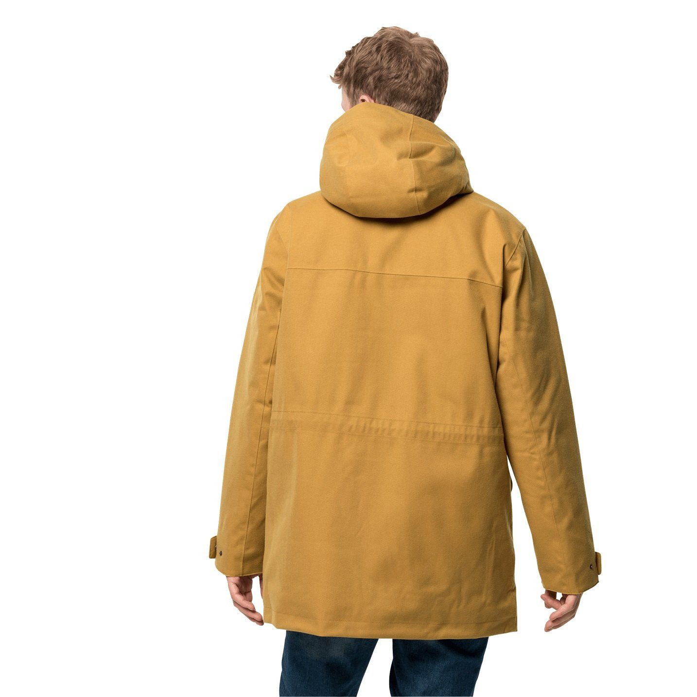 Jack Wolfskin Parka Fierce Wind (wasser-winddicht, recyceltes Materialien) bernsteingelb