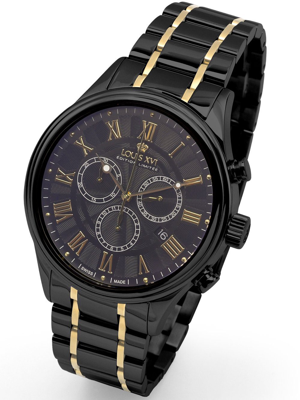 LOUIS XVI Quarzuhr Louis XVI LXVI980 Danton Chronograph Herrenuhr 44mm 10ATM Louis XVI LXVI980 Danton Chronograph Herrenuhr 44mm 10ATM