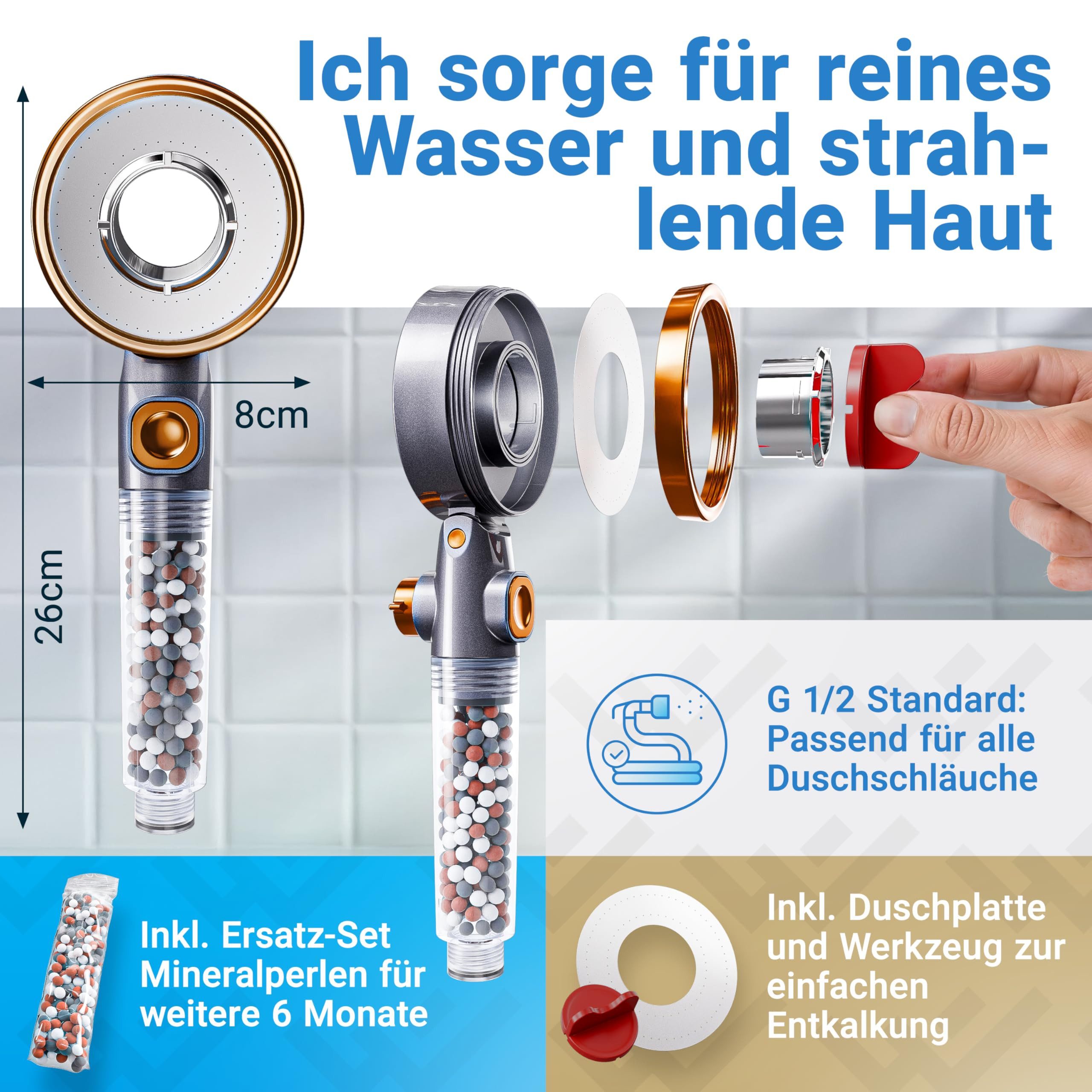 Lobenswerk Duschbrause mit Filter [3 Modi günstig online kaufen