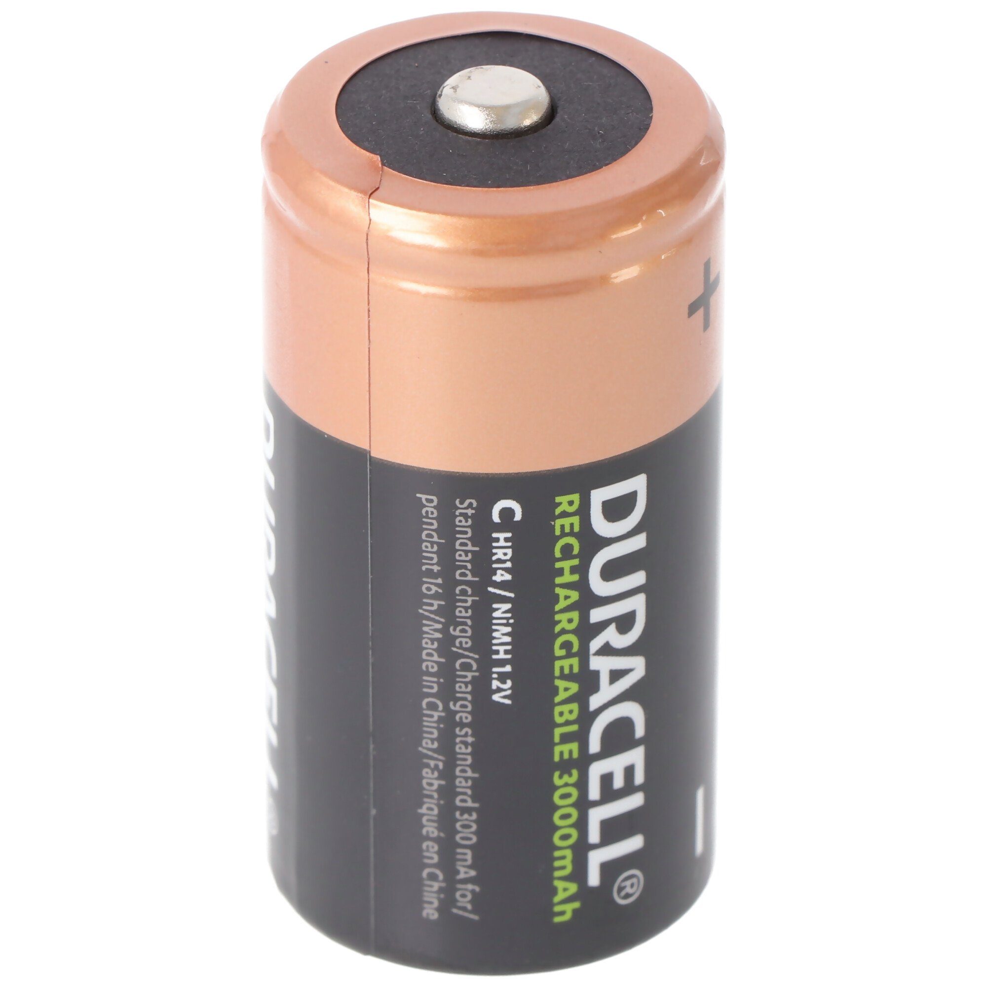Duracell Duracell Recharge Ultra NiMH Akku HR14, Baby, Größe C, 3000mAh, 2er B Akku 3000 mAh (1,2 V)