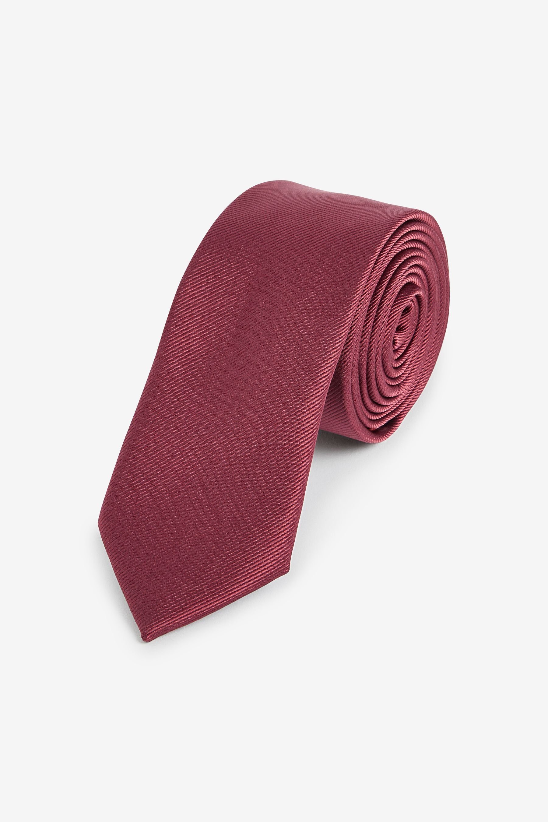 Next Krawatte Schmale Twill-Krawatte (1-St) Brick Red