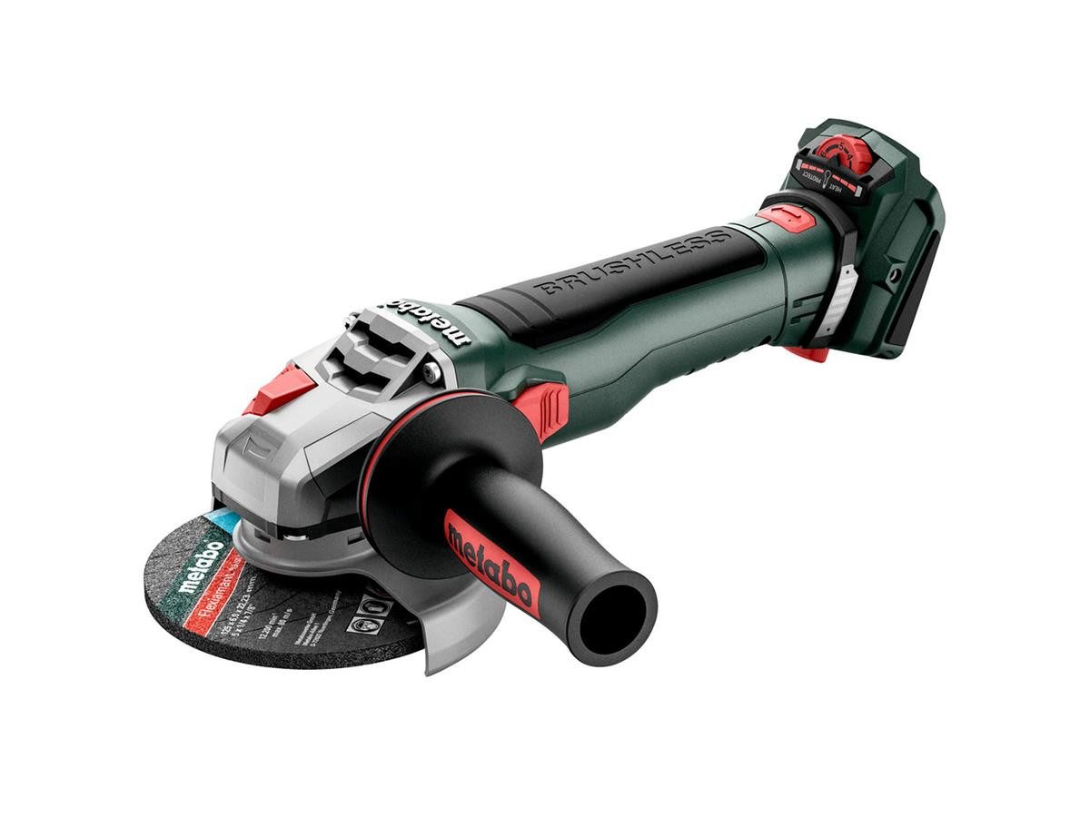 metabo Akku-Winkelschleifer WVB 18 LT BL 11-125 Q, (Set, 7 tlg), ohne Akku und Ladegerät, inkl. metaBOX 165 L, mit Zubehör