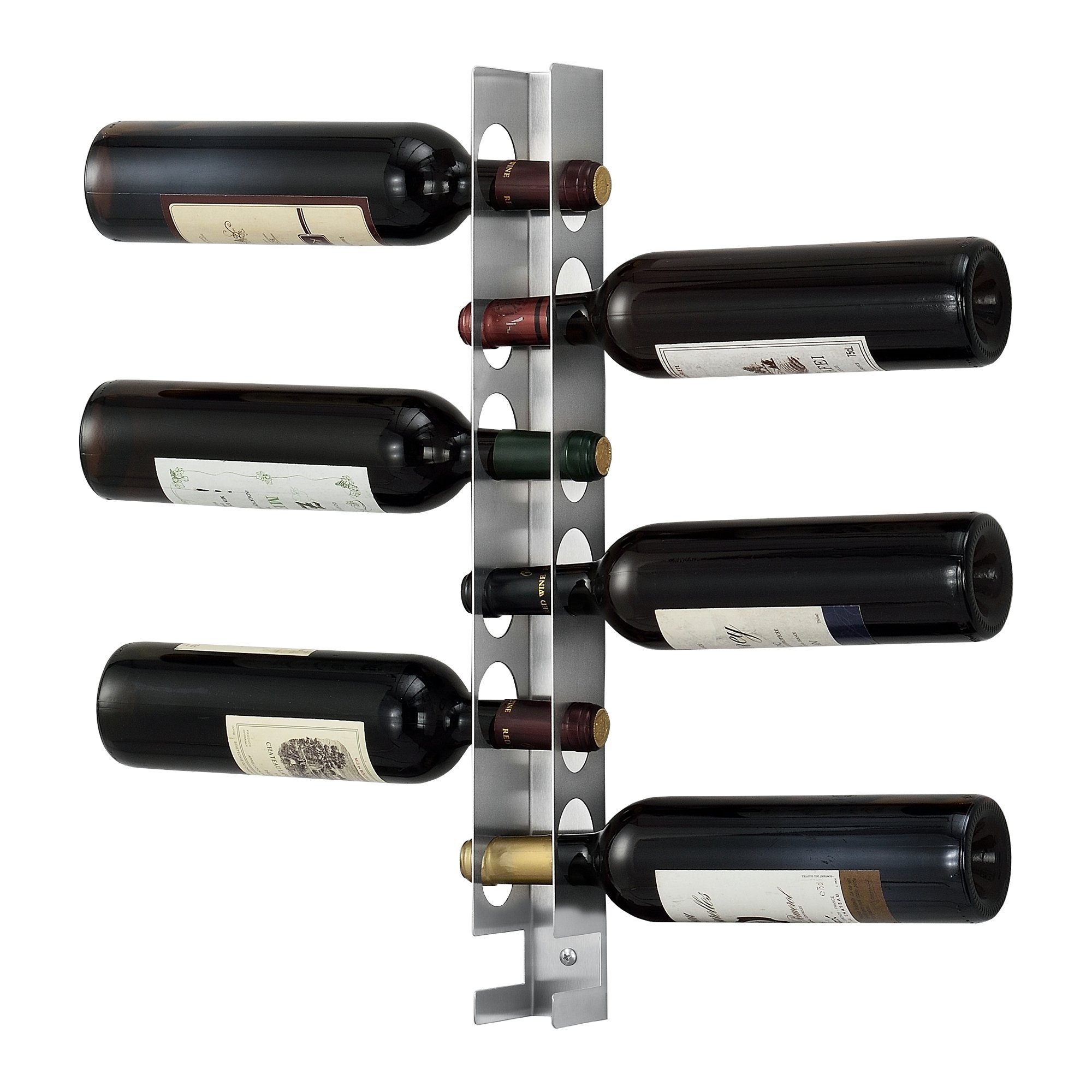 en.casa Weinregal, »Pfalz« Weinständer für 6 Flaschen Edelstahl