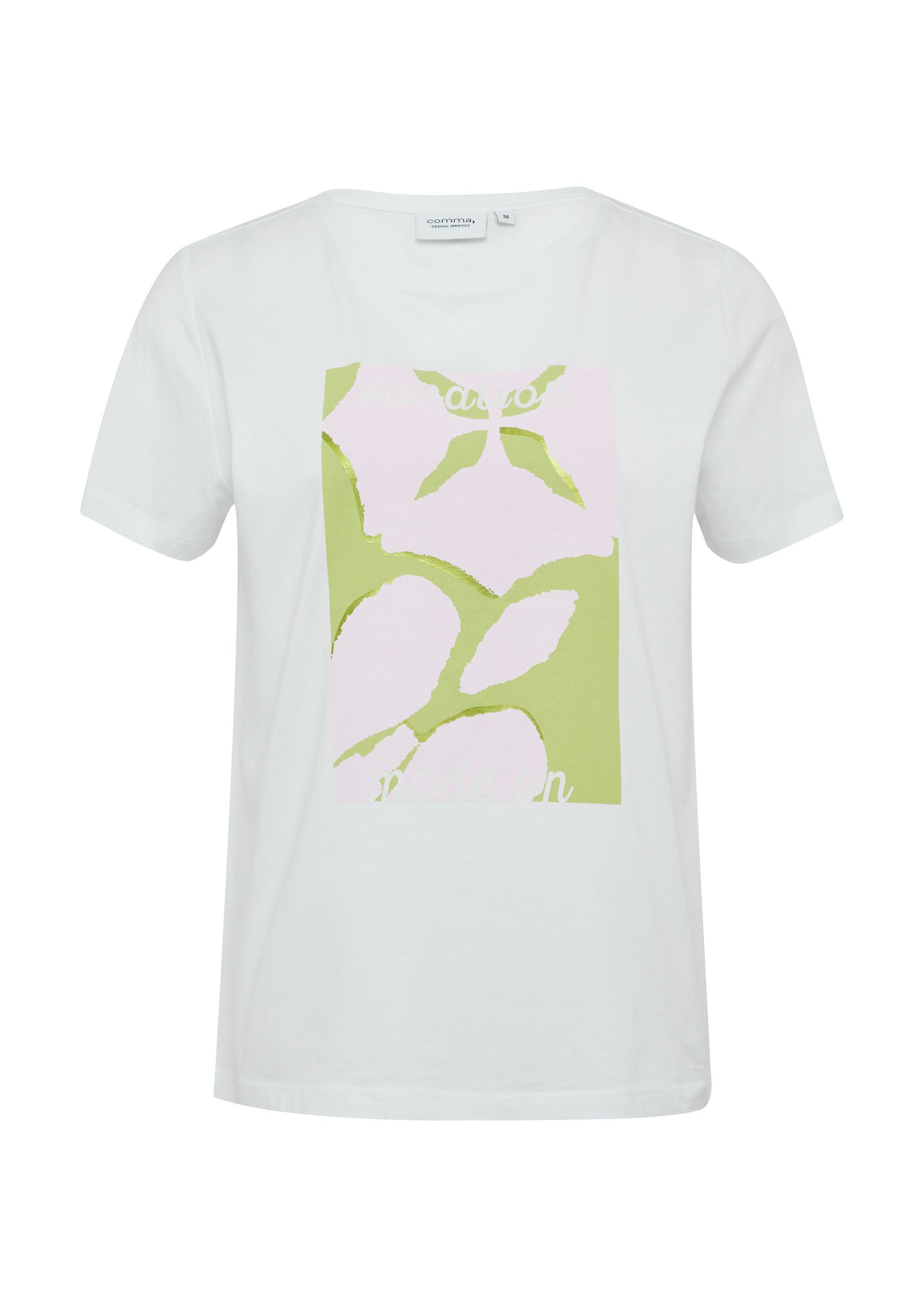 comma Kurzarmshirt T-Shirt Jersey-T-Shirt mit Artwork günstig online kaufen