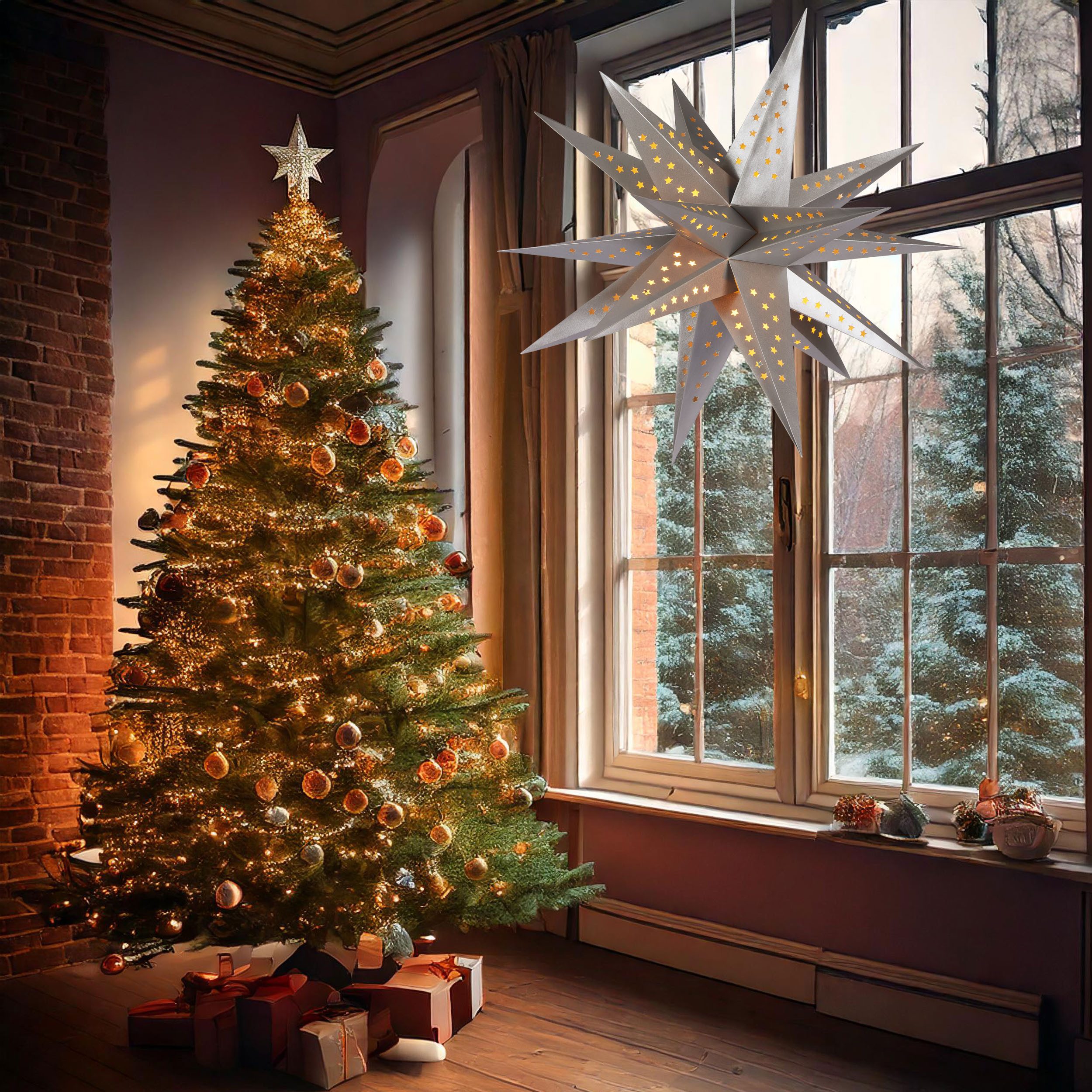 BRUBAKER LED Stern Weihnachtsstern für Innen - 60 cm XXL Leuchtstern - Häng günstig online kaufen