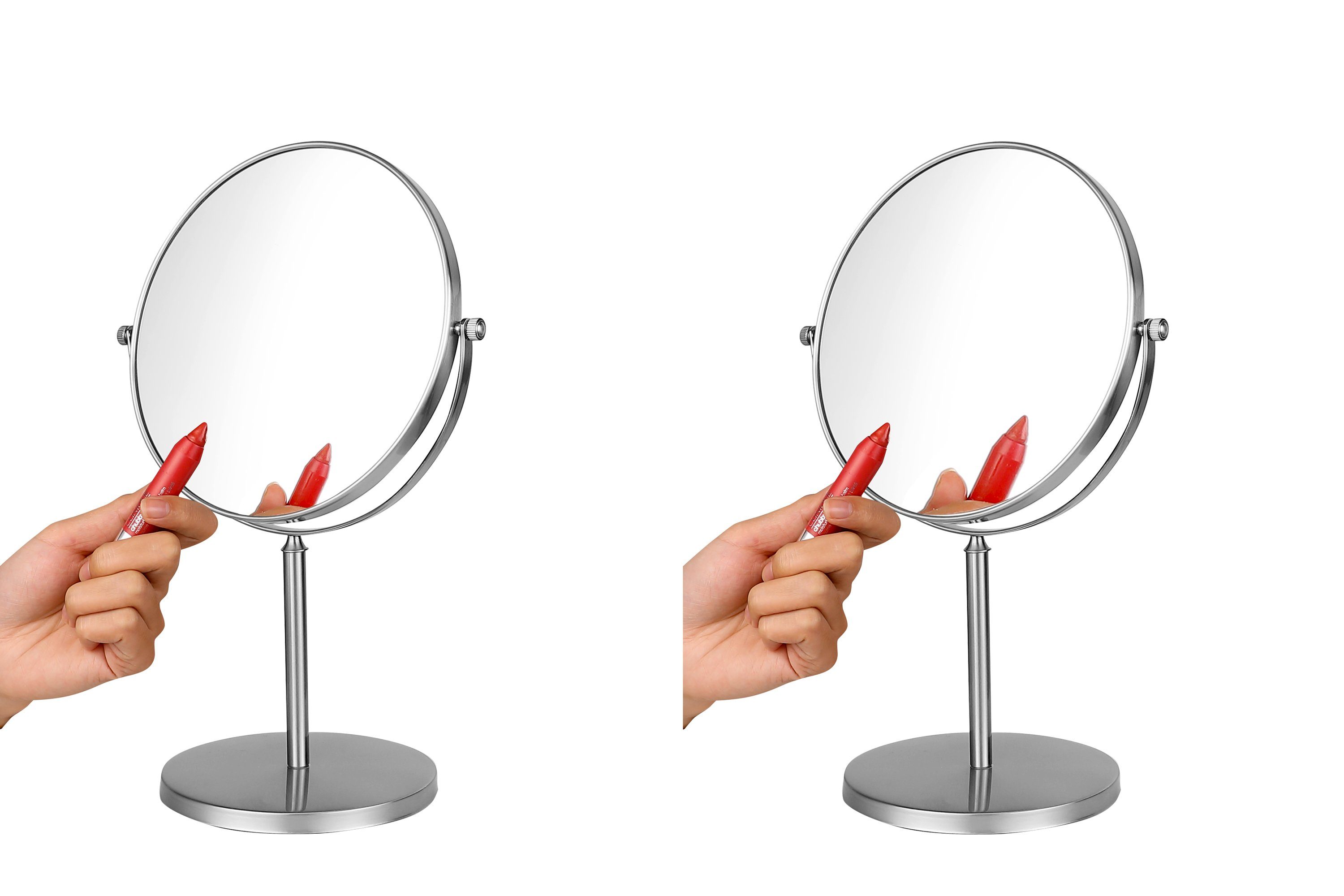 Ambrosya Kosmetikspiegel Schminkspiegel aus Edelstahl mit 5-facher Vergröße günstig online kaufen