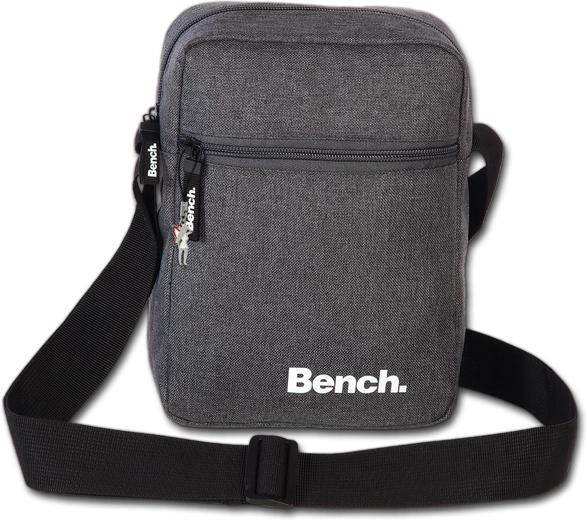Bench. Umhängetasche Bench sportliche Umhängetasche grau (Umhängetasche,  Umhängetasche), Unisex Tasche Polyester grau, mittel 17x23x8cm