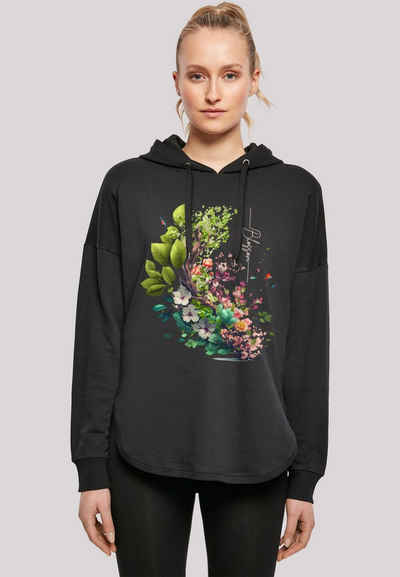 F4NT4STIC Kapuzenpullover Baum mit Blumen Oversize Hoodie Print